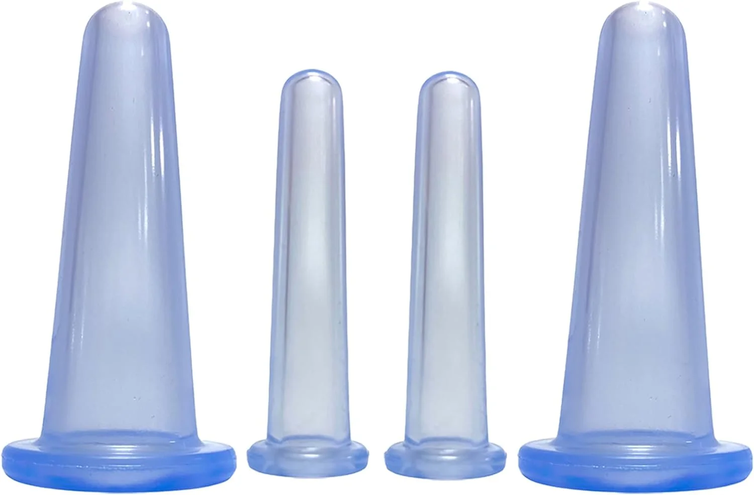 مجموعه 4 عددی لیوان حجامت، مجموعه حجامت سیلیکونی، مجموعه سیلیکونی صورت، لیوان حجامت، حجامت صورت (آبی)