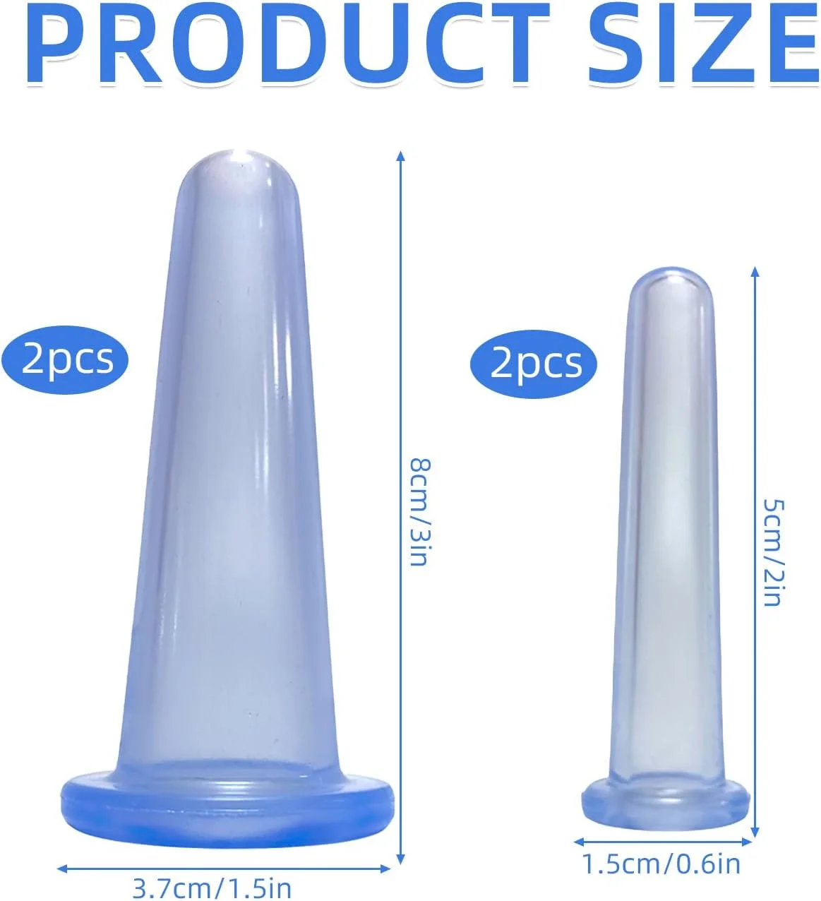 مجموعه 4 عددی لیوان حجامت، مجموعه حجامت سیلیکونی، مجموعه سیلیکونی صورت، لیوان حجامت، حجامت صورت (آبی)