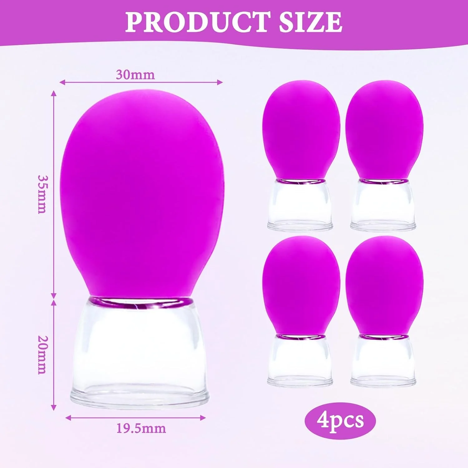 مجموعه ۴ عددی لیوان حجامت صورت، ست سیلیکونی لیوان حجامت، ست حجامت با توپ مکش سیلیکونی، حجامت صورت با جذب قوی، طراحی جداشدنی حجامت صورت برای تمام قسمت های بدن (قرمز گل رز)