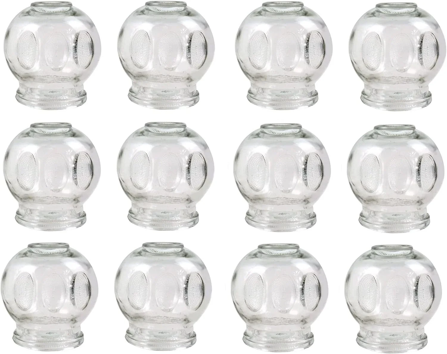 مجموعه حجامت شیشه ای، لیوان های حجامت آتش، ماساژ خلاء برای تسکین درد و آرامش عضلات، حجامت شیشه ای، بانکی حجامت (12 قطعه، 7.5 سانتی متر)