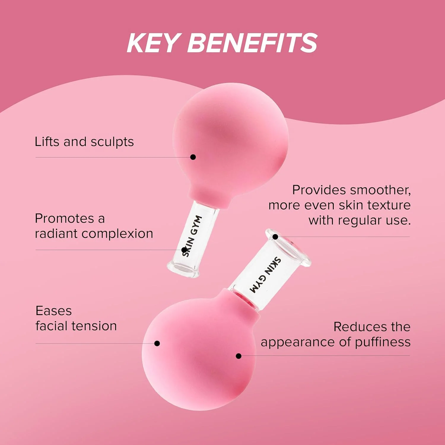 ست لیوان ماساژ صورت اسکین جیم، ابزار لیوان شیشه ای برای ماساژ صورت، فرم دهی و تقویت چانه، خط فک و گردن، 2 عددی