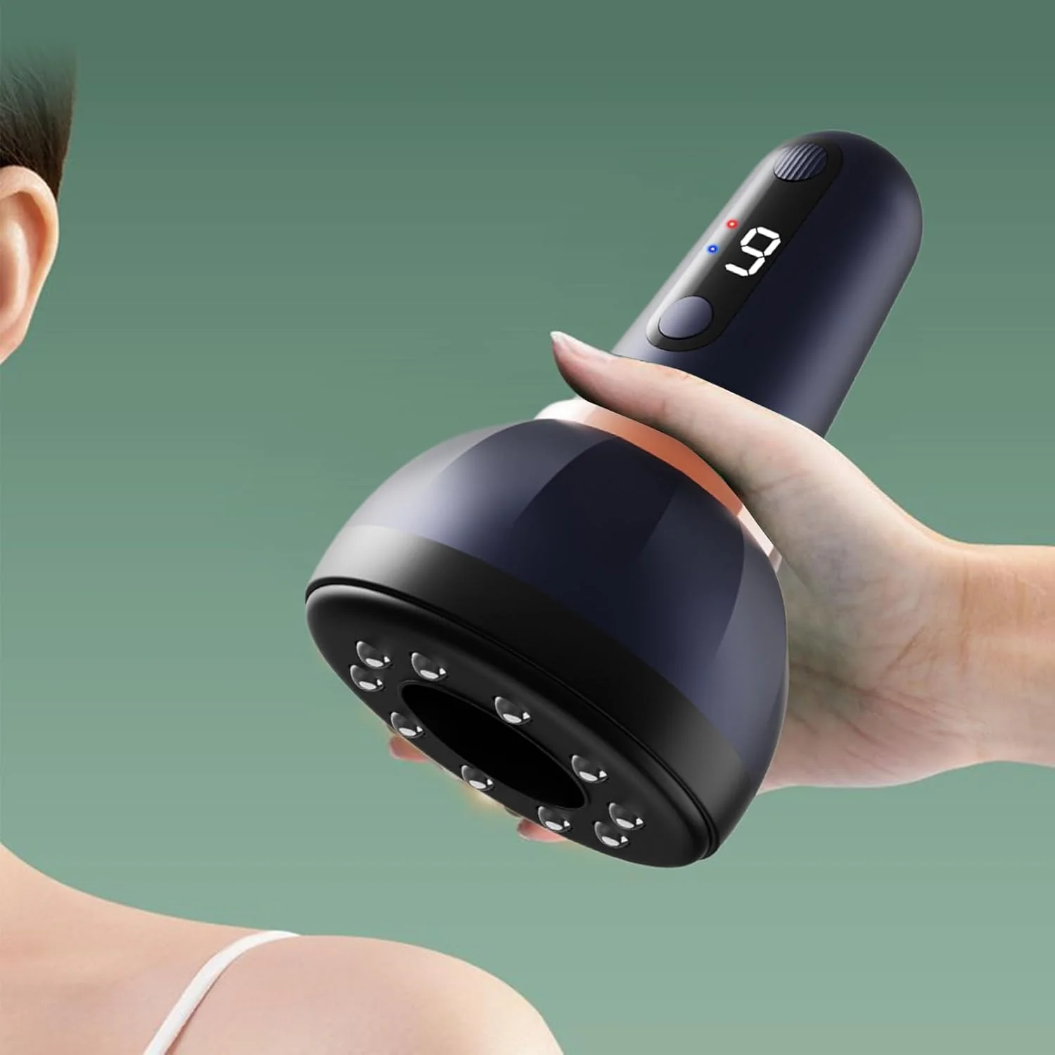 ماساژور حجامت - ماساژور حجامت برقی | دستگاه ماساژ ویبره 9 حالته ابزار خراش برای گردن، پشت، شانه، شکم و ران