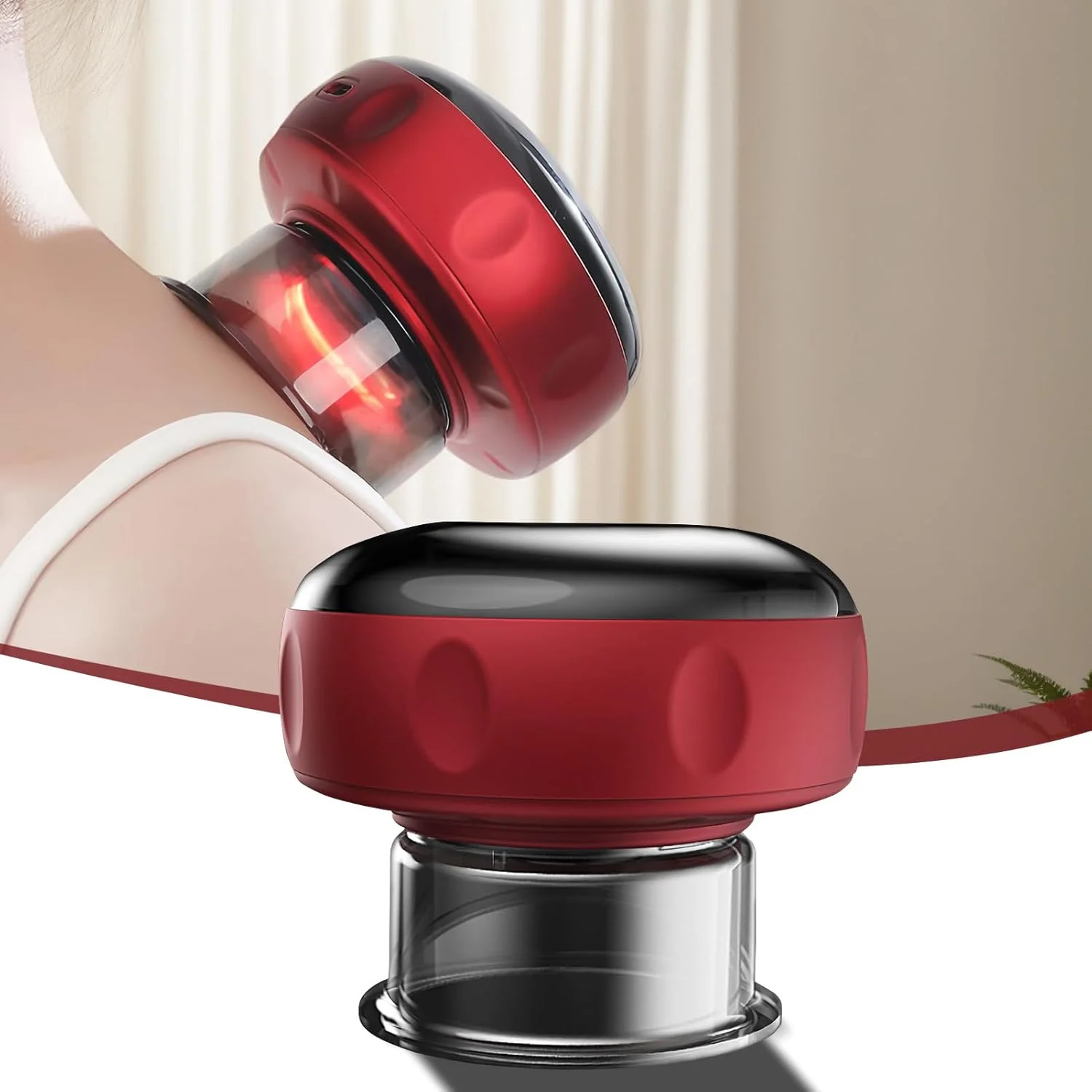 ماساژور حجامت هوشمند - ابزار نور قرمز با 12 حالت قابل تنظیم برای ریکاوری بعد از تمرین، رفع خستگی و درد عضلانی برای آقایان و بانوان