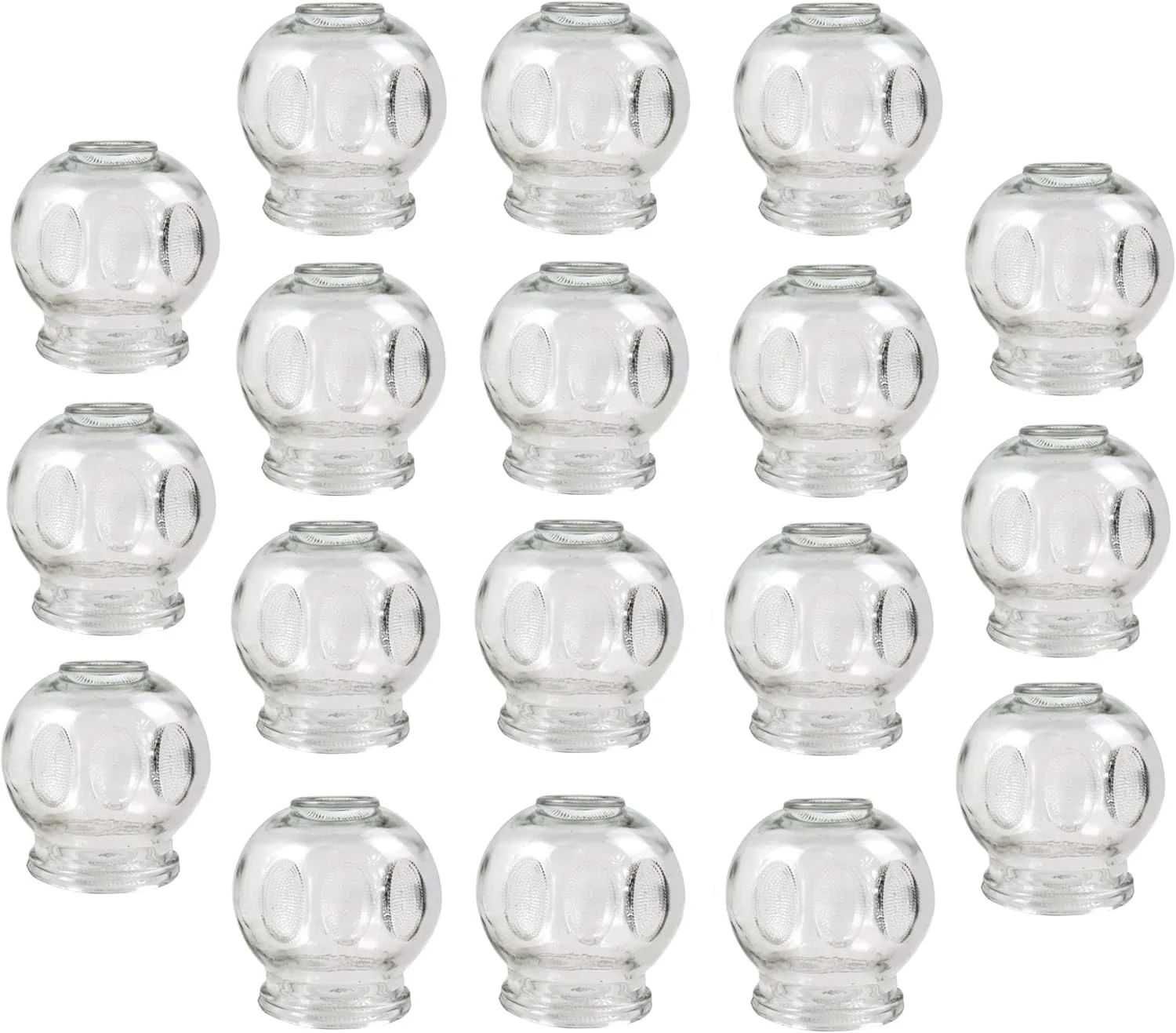 مجموعه حجامت شیشه ای (حجامت آتش) لیوان حجامت، ماساژ خلاء برای تسکین درد و آرامش عضلات، سم زدایی درمانی طب جایگزین، بانکی حجامت (18 قطعه، 7.5 سانتی متر)