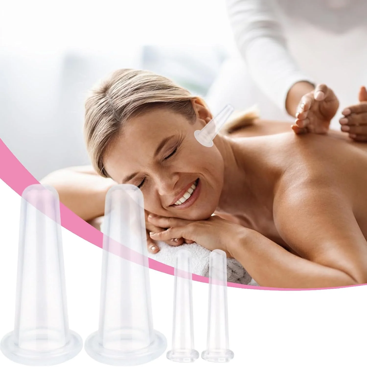 مجموعه کاپینگ صورت، فنجان های کاپینگ خلاء سیلیکونی، ابزار زیبایی مراقبت از صورت قابل حمل برای سفر کاری، مدرسه، مسافرت، خانه