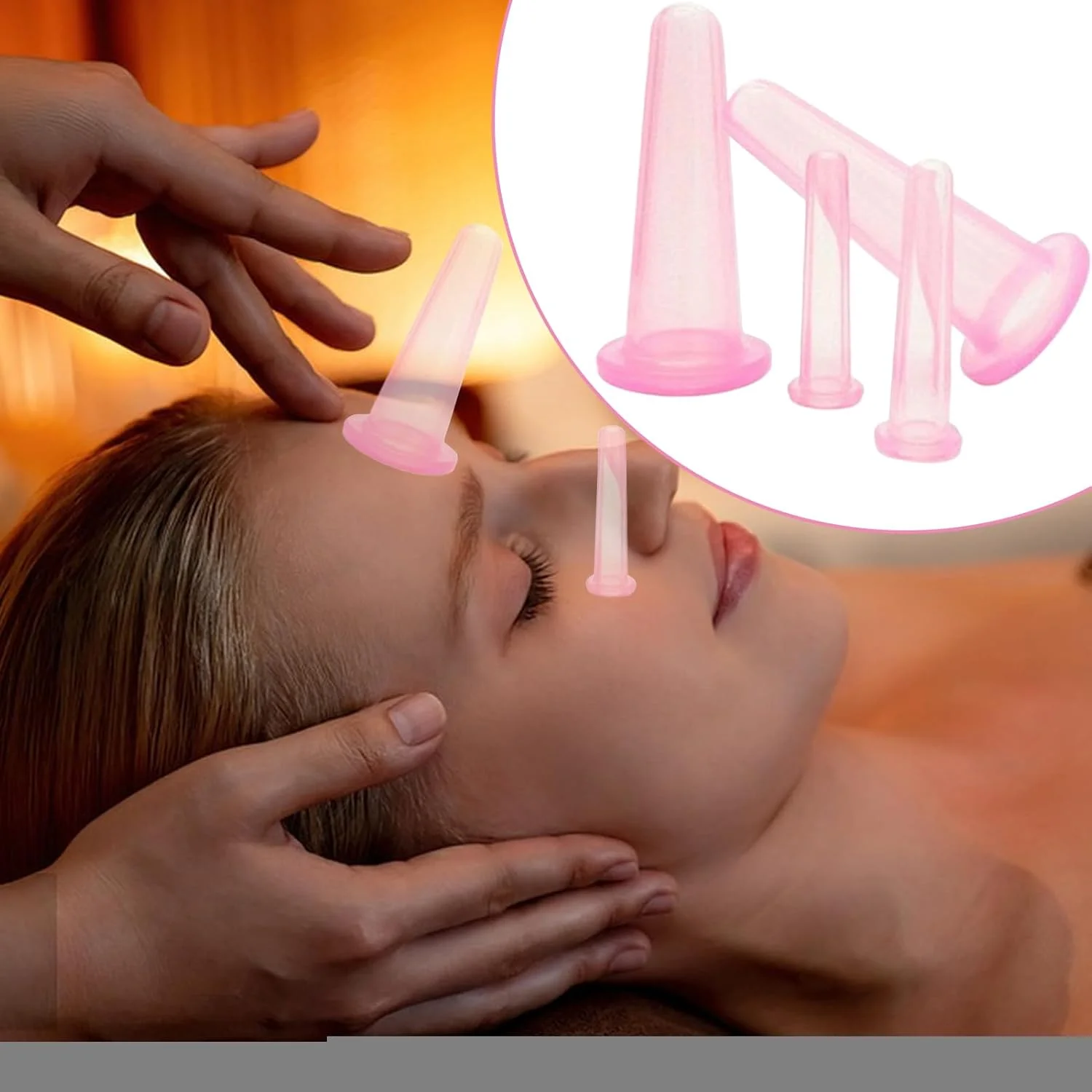 مجموعه کاپینگ صورت، فنجان های کاپینگ مکش سیلیکونی، ابزار زیبایی قابل حمل مراقبت از صورت برای سفر کاری، مدرسه، مسافرت، خانه