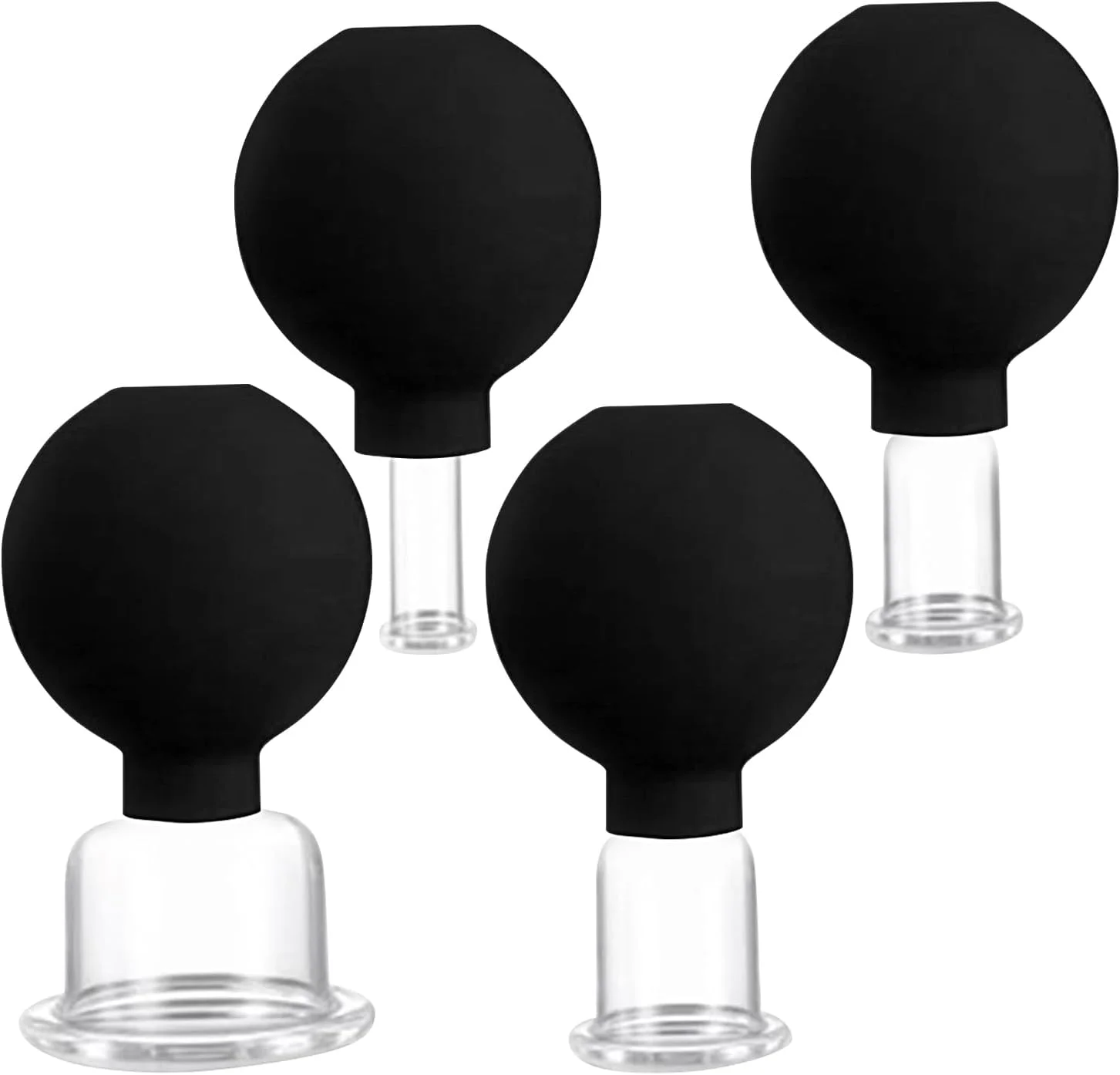 مجموعه کاپینگ صورت، کاپ های مکش برای کاپینگ صورت، مجموعه 4 عددی کاپ مکش خلاء برای پا، بازو، پشت، شانه، ابزار ماساژ بدن