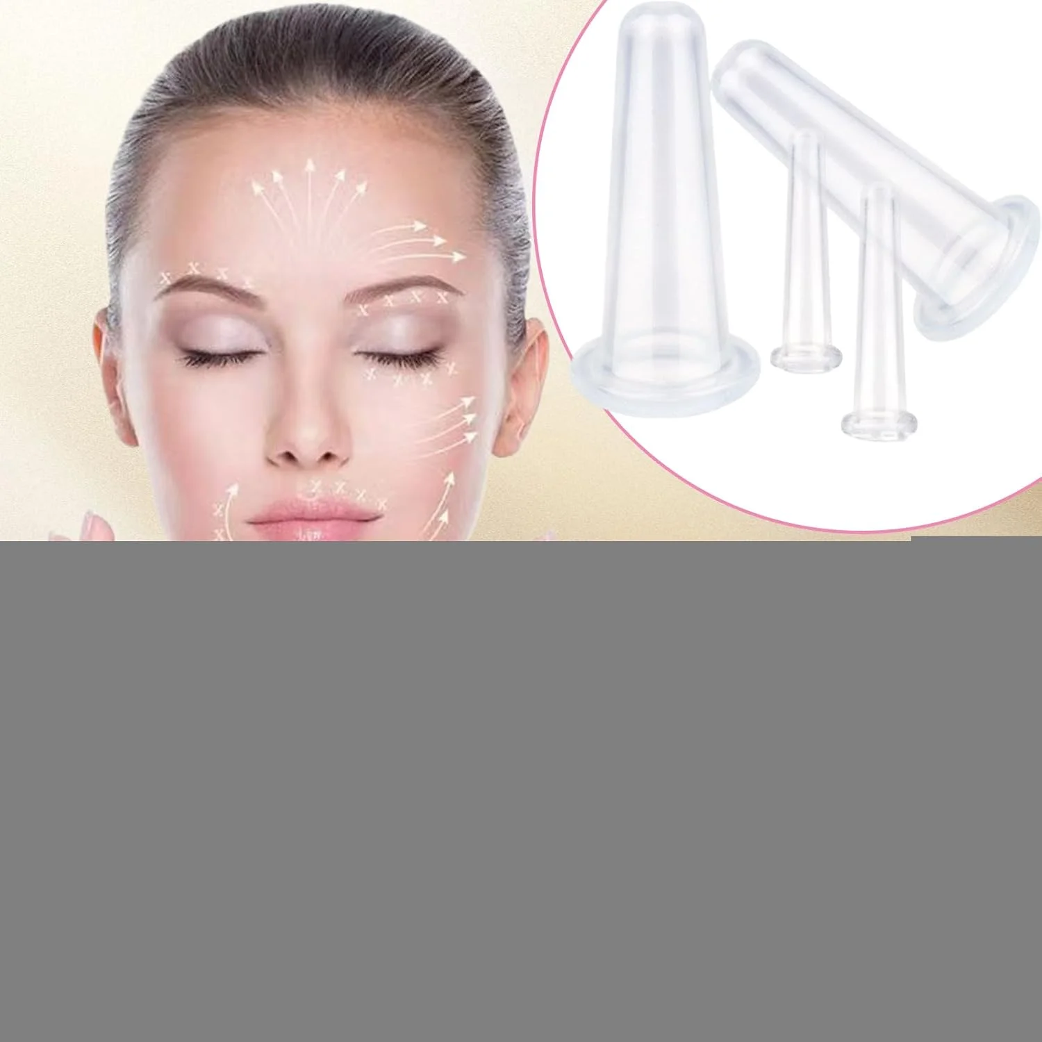 ست کاپینگ صورت، فنجان های سیلیکونی وکیوم برای صورت، ابزار ماساژ سفت کننده پوست وکیوم برای مسافرت، فضای باز، خانه و مدرسه