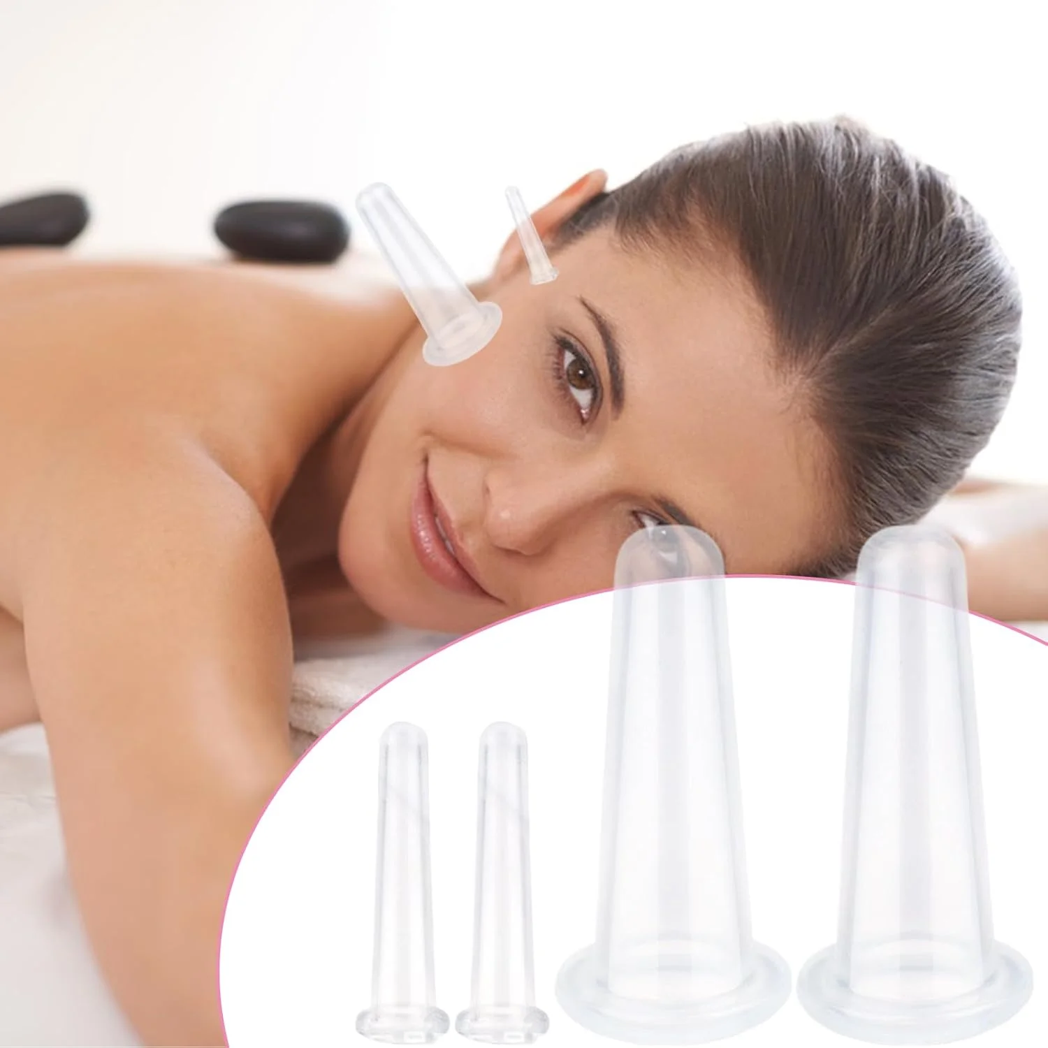 ست کاپینگ صورت، فنجان های سیلیکونی وکیوم برای صورت، ابزار ماساژ سفت کننده پوست وکیوم برای مسافرت، فضای باز، خانه و مدرسه