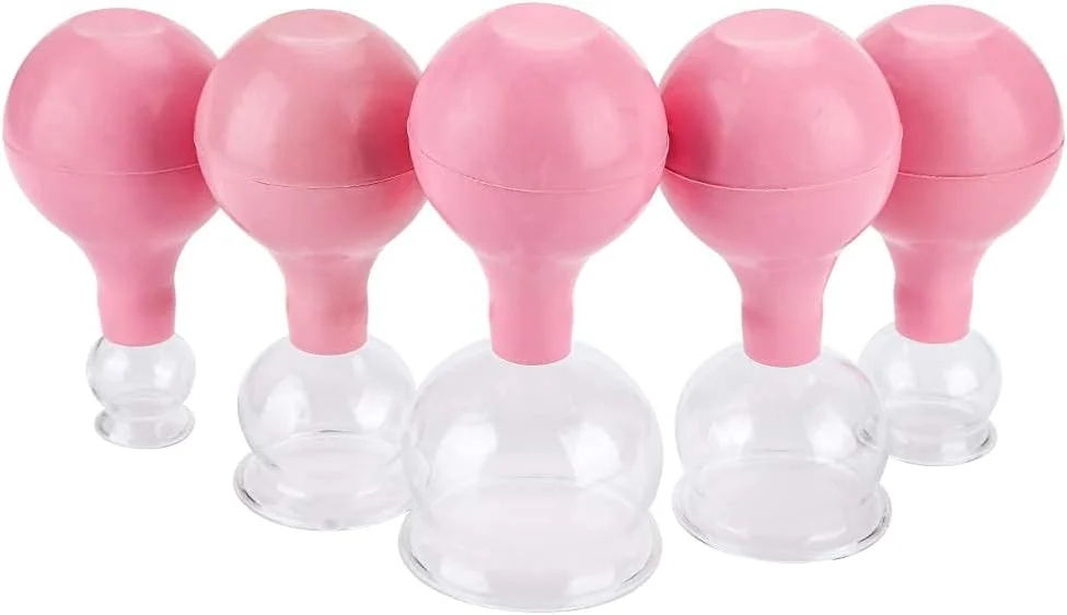 DFBTYG فنجان حجامت، فنجان های شیشه ای خلاء با سر لاستیکی، ابزار مراقبت بهداشتی ماساژ پشت، دستگاه درمان مکش