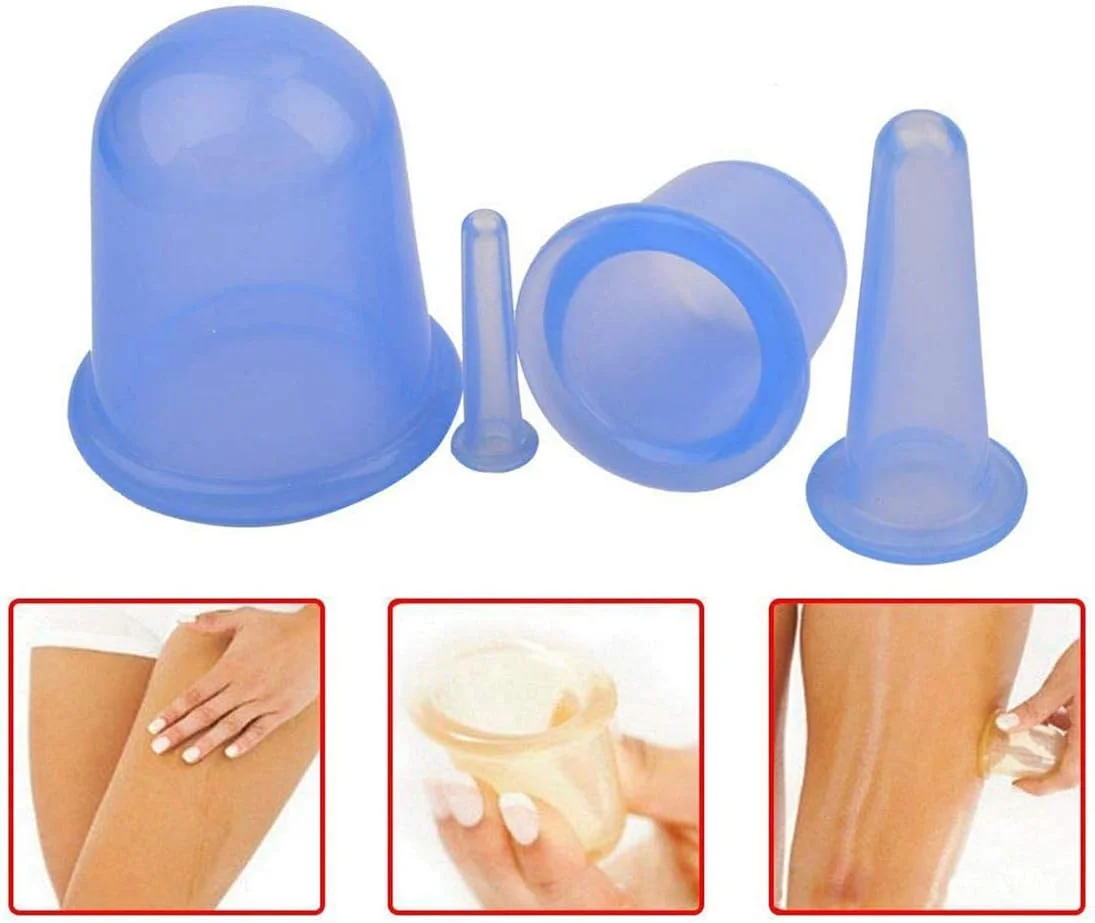 مجموعه کاپینگ تراپی DELFINO - کاهش دهنده غبغب - مجموعه کاپینگ صورت - برای باسن، شکم، بازوها، پاها و غیره، افزایش گردش خون - کیت فنجان های سیلیکونی ضد سلولیت - آبی