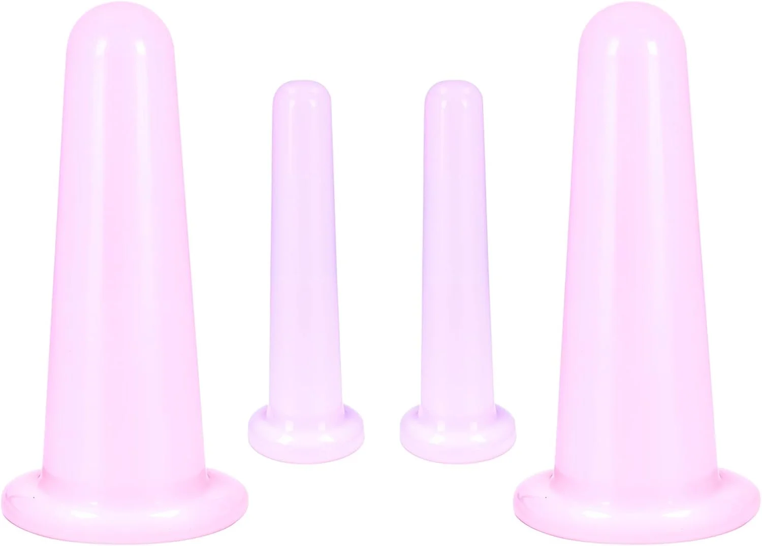 ست ۴ عددی کاپینگ صورت Dimeho، فنجان های کاپینگ وکیوم سیلیکونی، ابزار زیبایی ضد پیری برای ماساژ صورت و چشم (صورتی، ۲ کوچک + ۲ بزرگ)