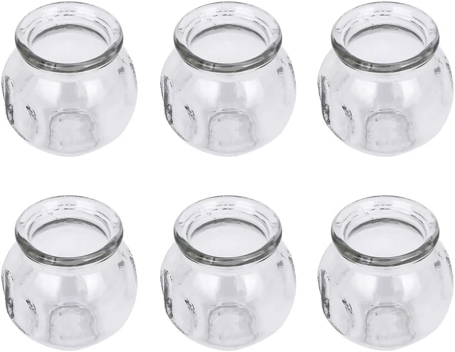 مجموعه 6 عددی لیوان حجامت شیشه ای آتش، مجموعه لیوان حجامت شیشه ای ضخیم برای متخصصان، حجامت چینی شفاف