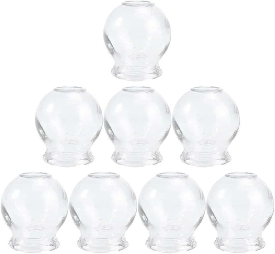 مجموعه حجامت خانگی 8 عددی، مجموعه ضخیم لیوان حجامت شیشه ای طب سوزنی چینی برای متخصصان، برای ماساژ کمر و رفع خستگی