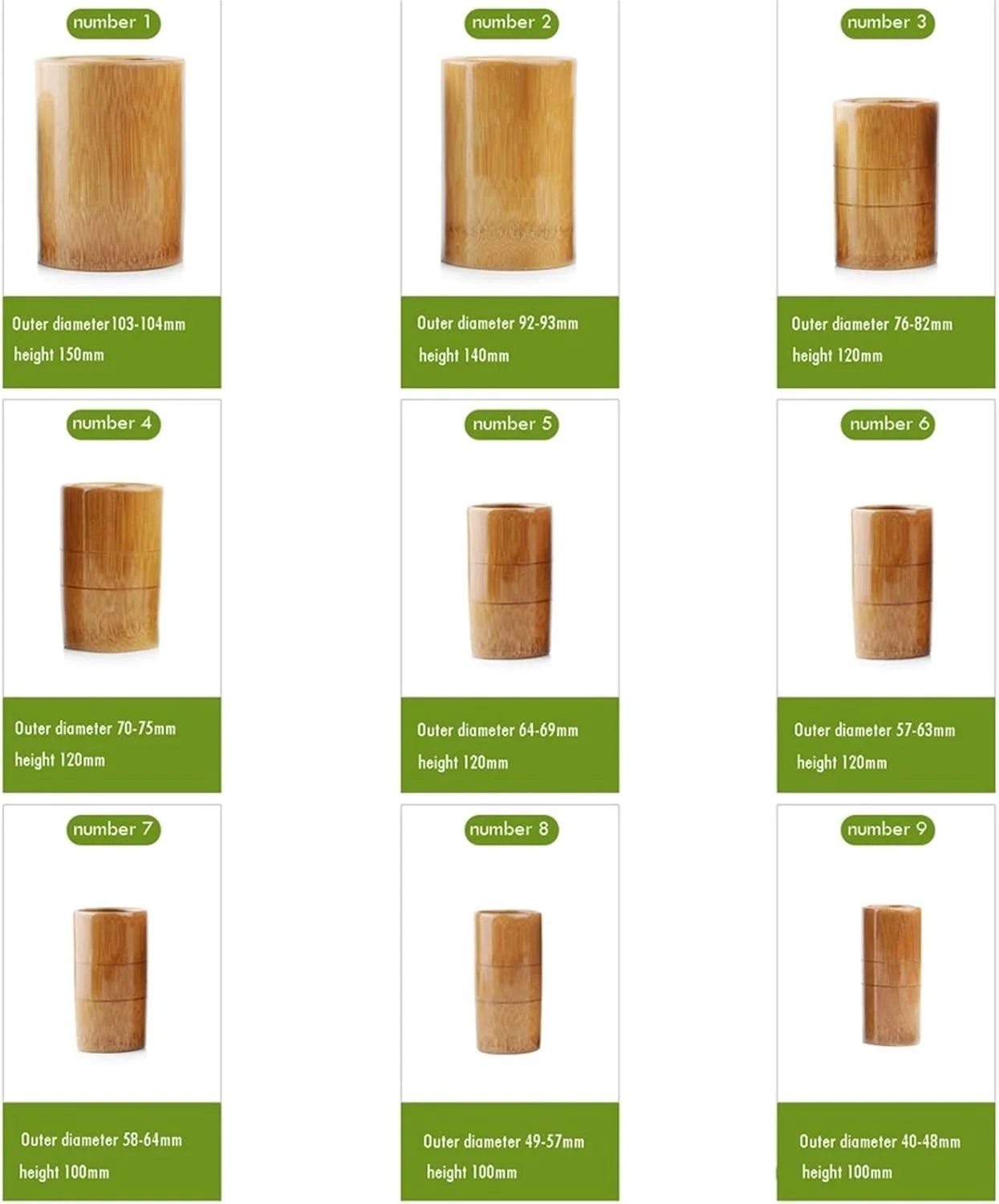 مجموعه ظروف حجامت، مجموعه حجامت، مجموعه حجامت چینی / رطوبت زدایی / ظروف حجامت آتش بامبو با / اندازه های مختلف / 9 فنجان