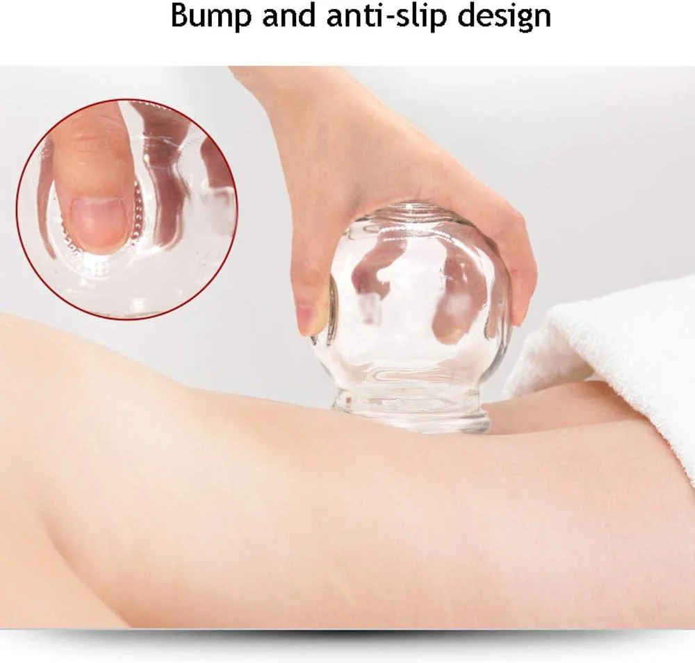 مجموعه ظروف حجامت شیشه ای آتش با سایزهای مختلف - 5 عدد (سایز: 58 میلی متر)