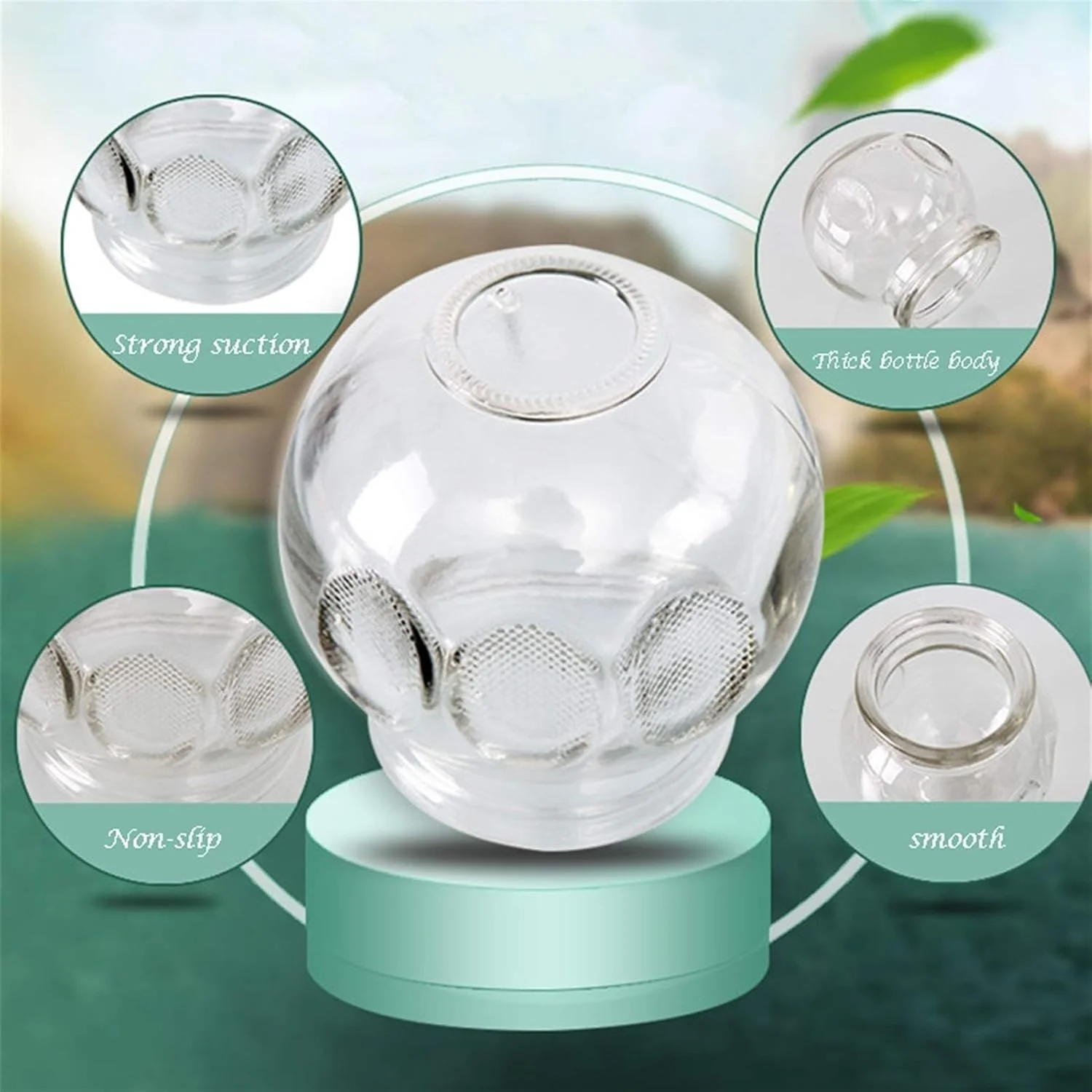 مجموعه ظروف حجامت شیشه ای آتش با سایزهای مختلف، 8 عدد