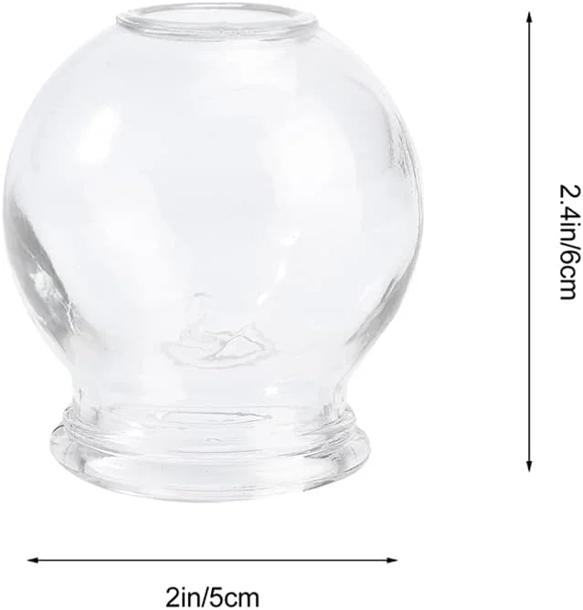 لیوان حجامت شیشه ای، دستگاه حجامت خلاء، تجهیزات حرفه ای درمان حجامت خلاء برای کمر، پا، شکم و کمر، 7 عدد