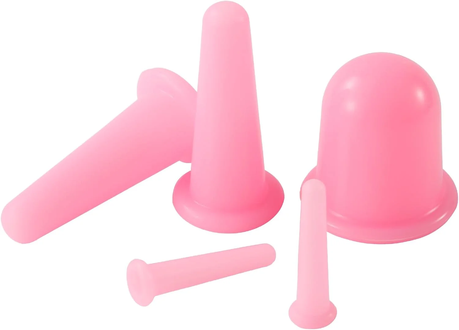 مجموعه ۵ عددی لیوان ماساژ صورت سیلیکونی Yeetec، لیوان های ماساژ خلاء صورتی، ابزار ماساژ صورت برای مراقبت از پوست صورت، گردن، پشت و چشم