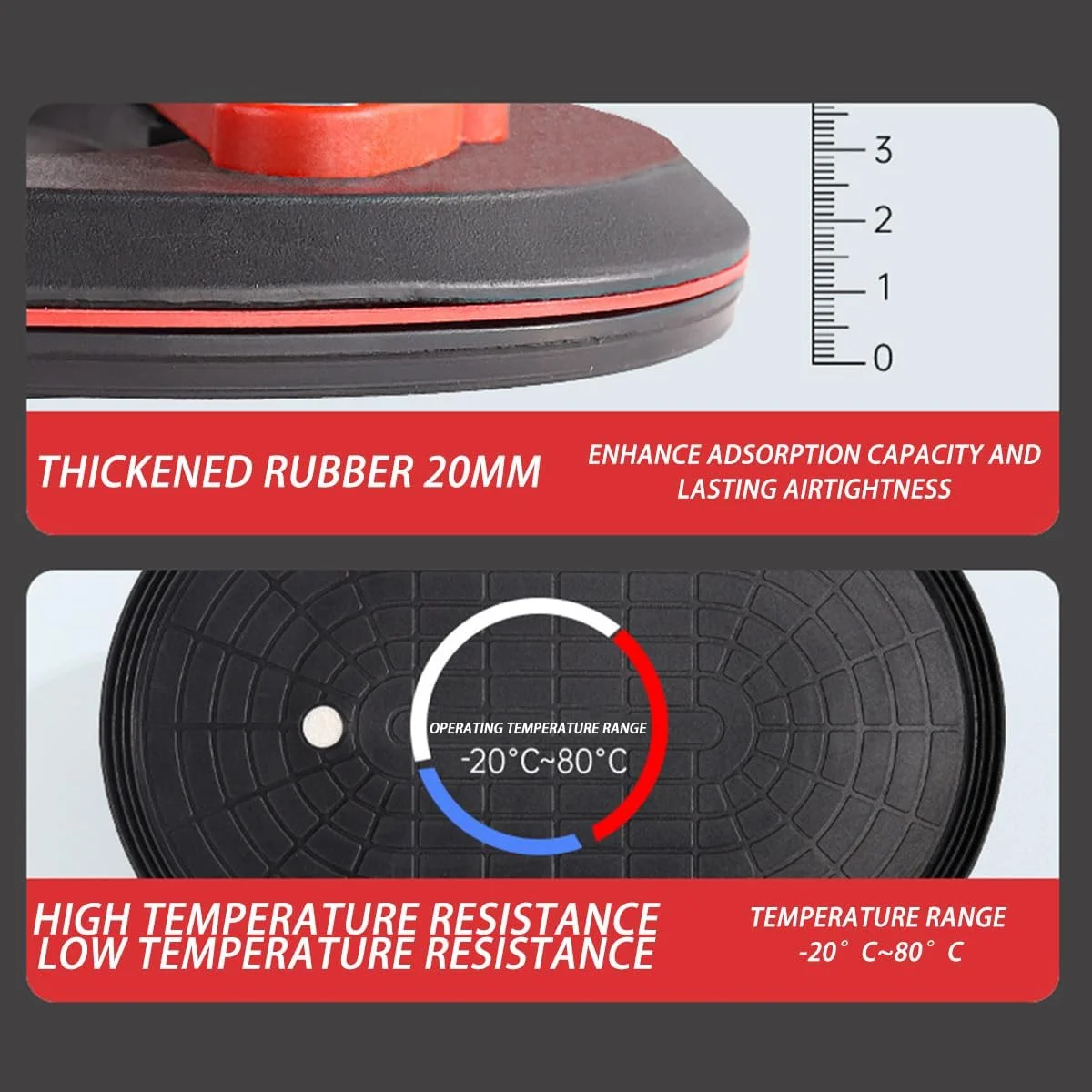 فنجان های مکش کاشی سنگین، فنجان های مکش خلاء برقی، پمپ هوای خلاء با منبع هوای اتوماتیک، ظرفیت تحمل بار 300 کیلوگرم برای کاشی، شیشه، چوب، سنگ، فلز
