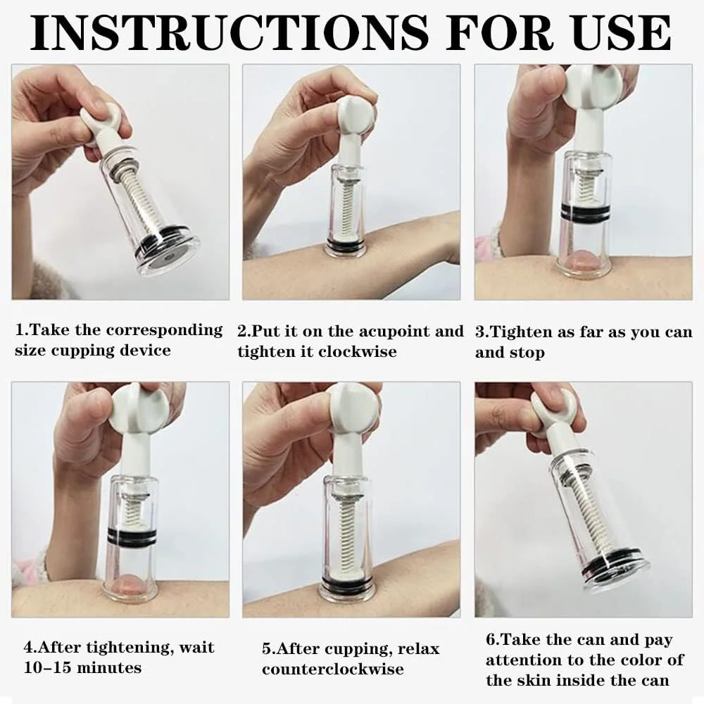 مجموعه ۲ عددی بادکش DUODCHQL، دستگاه بادکش خلاء، دستگاه بادکش مکشی چرخشی برای ریلکسیشن، تسکین درد، بادکش بدن