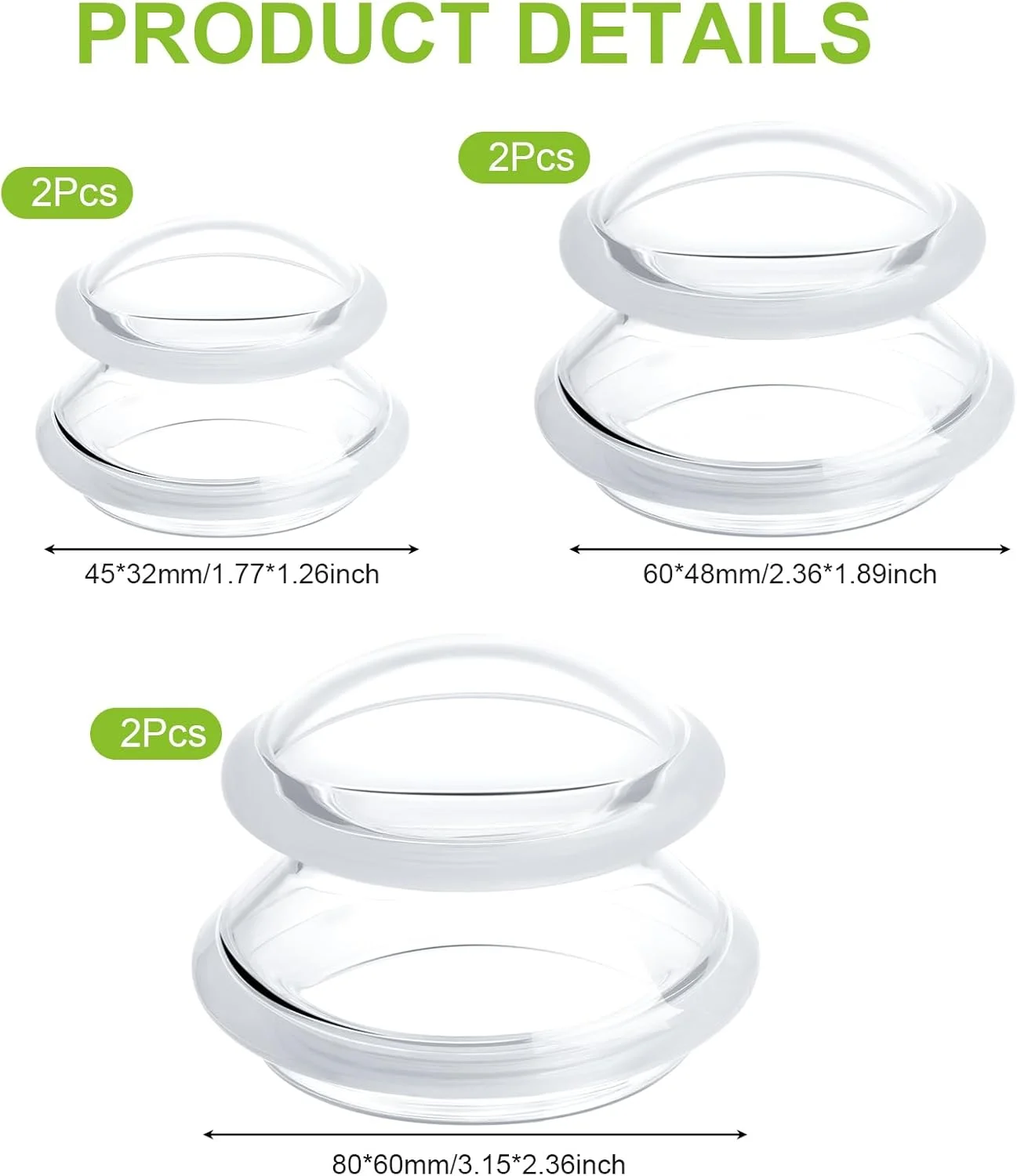 مجموعه فنجان های سیلیکونی ماساژ اییتو (6 فنجان) ابزار ماساژ حرفه ای برای تسکین درد عضلات، گردن، زانو، ماساژور عضلات عمقی، ضد سلولیت و درد مفاصل (شفاف)