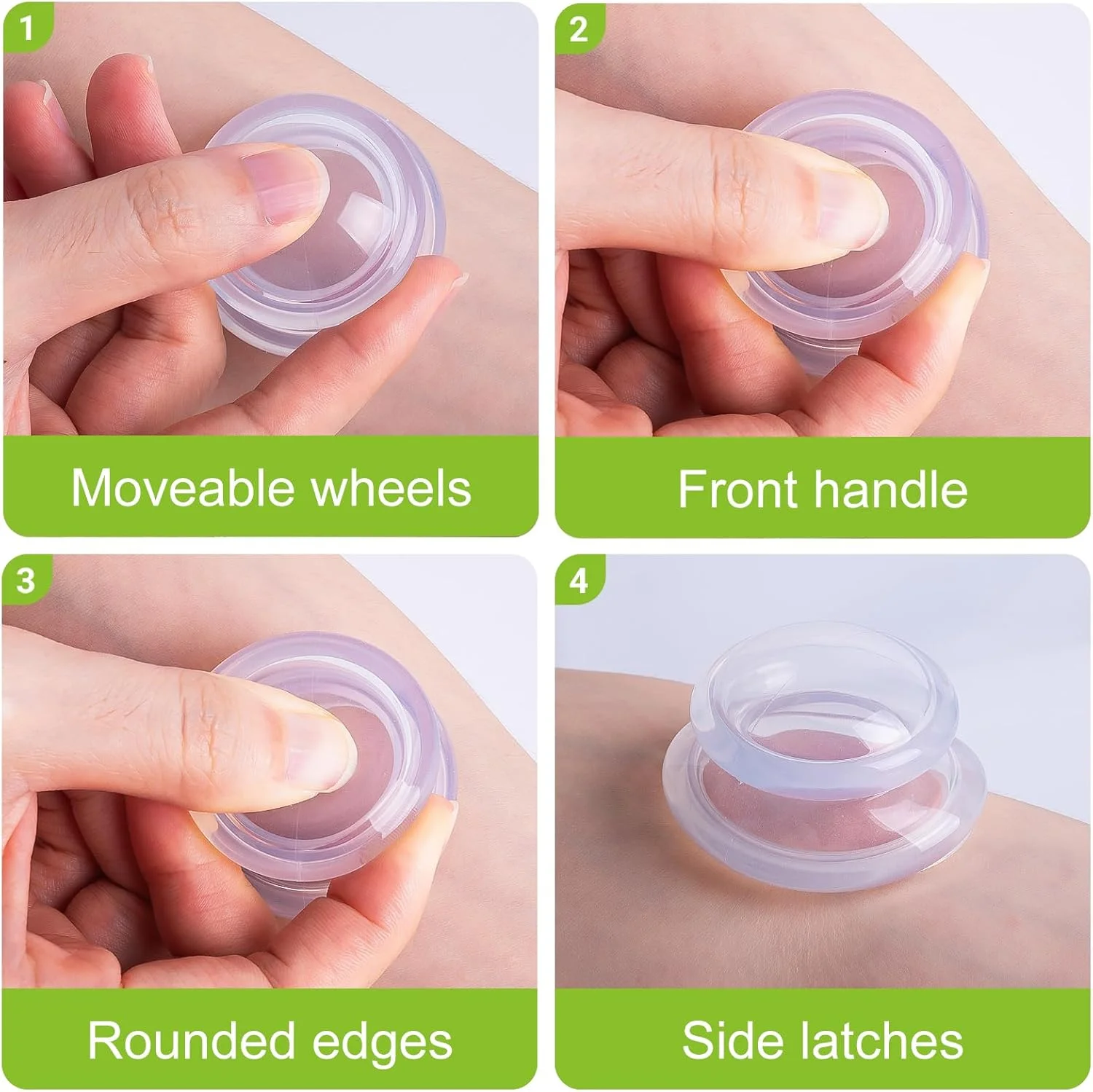 مجموعه فنجان های سیلیکونی ماساژ اییتو (6 فنجان) ابزار ماساژ حرفه ای برای تسکین درد عضلات، گردن، زانو، ماساژور عضلات عمقی، ضد سلولیت و درد مفاصل (شفاف)