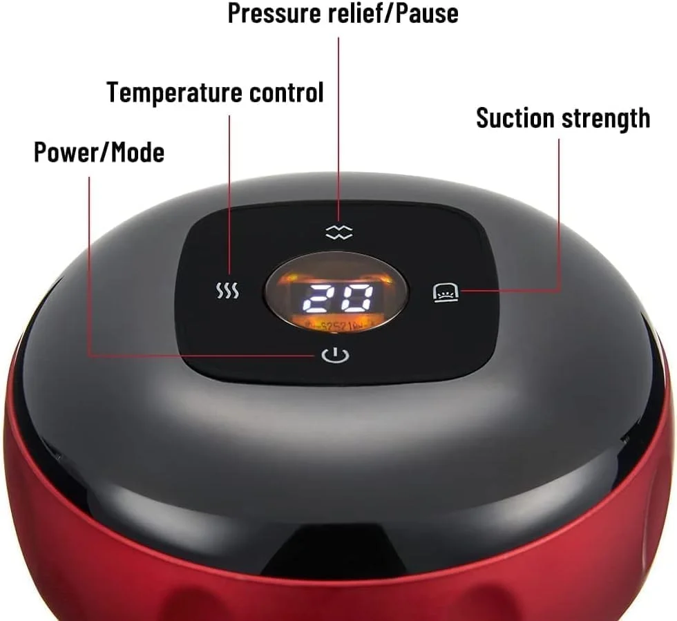 مجموعه فیتو الکتریکی حجامت، مکش با 6 سطح دما، مناسب برای پشت، شانه، گردن، دارای برد گوا شا، 6 دنده، متنوع