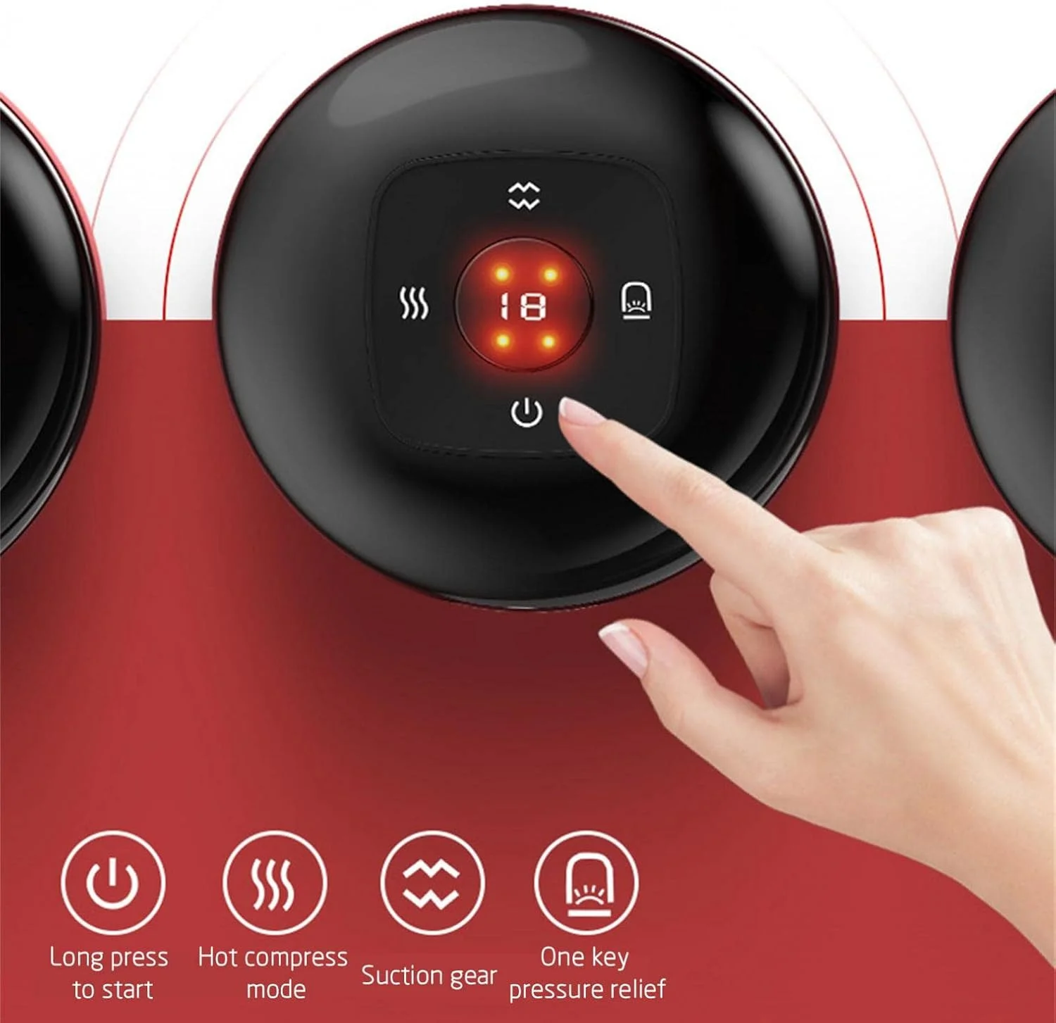 ماساژور حجامت برقی، ماساژور نقطه طب سوزنی، دستگاه فیزیوتراپی دستی قابل شارژ، دستگاه حجامت هوشمند با 12 تنظیم سرعت قابل تنظیم، به کاهش درد عضلانی، تورم و التهاب کمک می کند