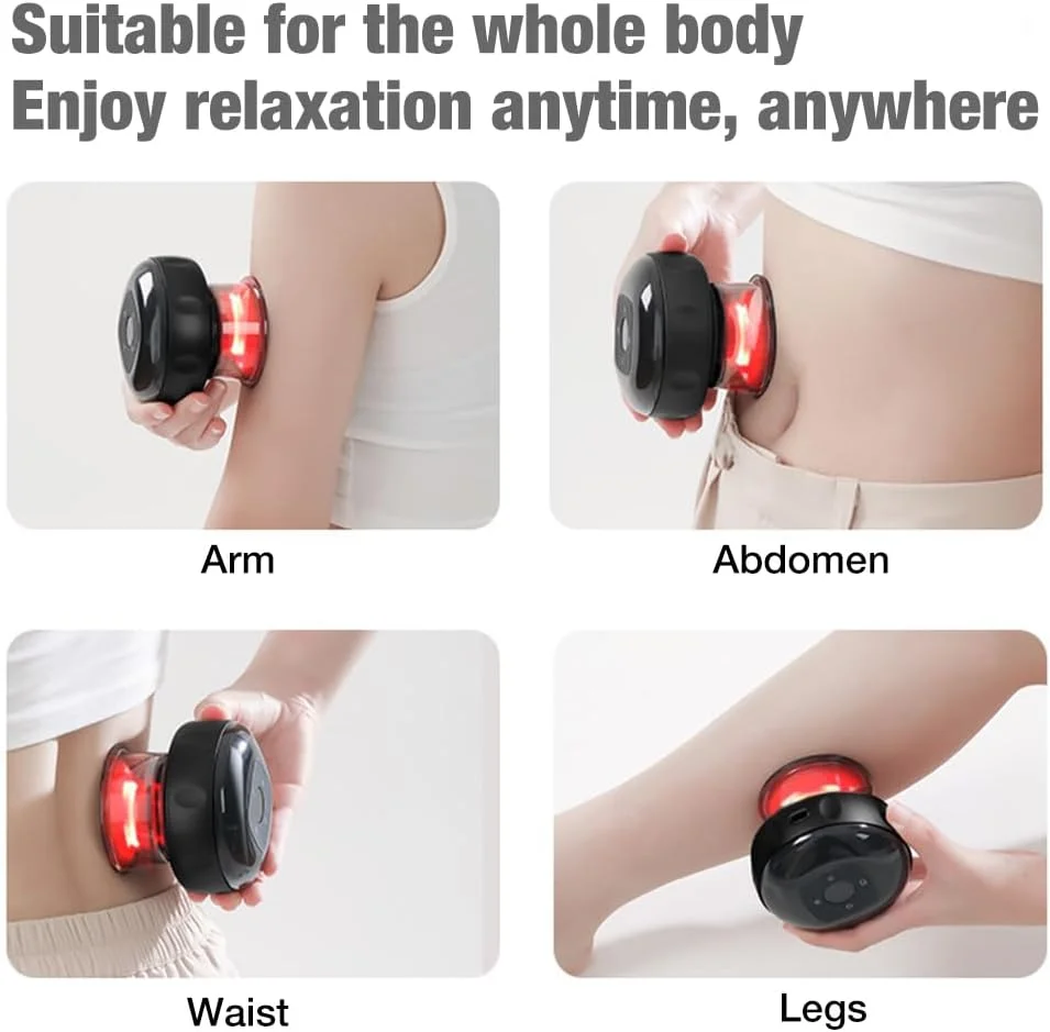 ماساژور حجامت الکتریکی مادون قرمز با 12 سرعت، دستگاه حجامت هوشمند با صفحه نمایش LED، ماساژور خلاء با 3 سر حجامت خلاء