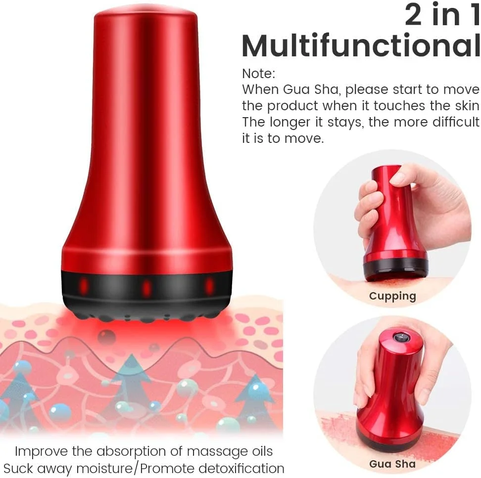 دستگاه کاپینگ الکتریکی، ابزار خراش گوا شا، دستگاه کاپینگ قابل حمل شارژی برای ماساژ درمانی، کاپینگ وکیوم، کیت کاپینگ بدن برای تسکین درد و ماساژ لنفاوی