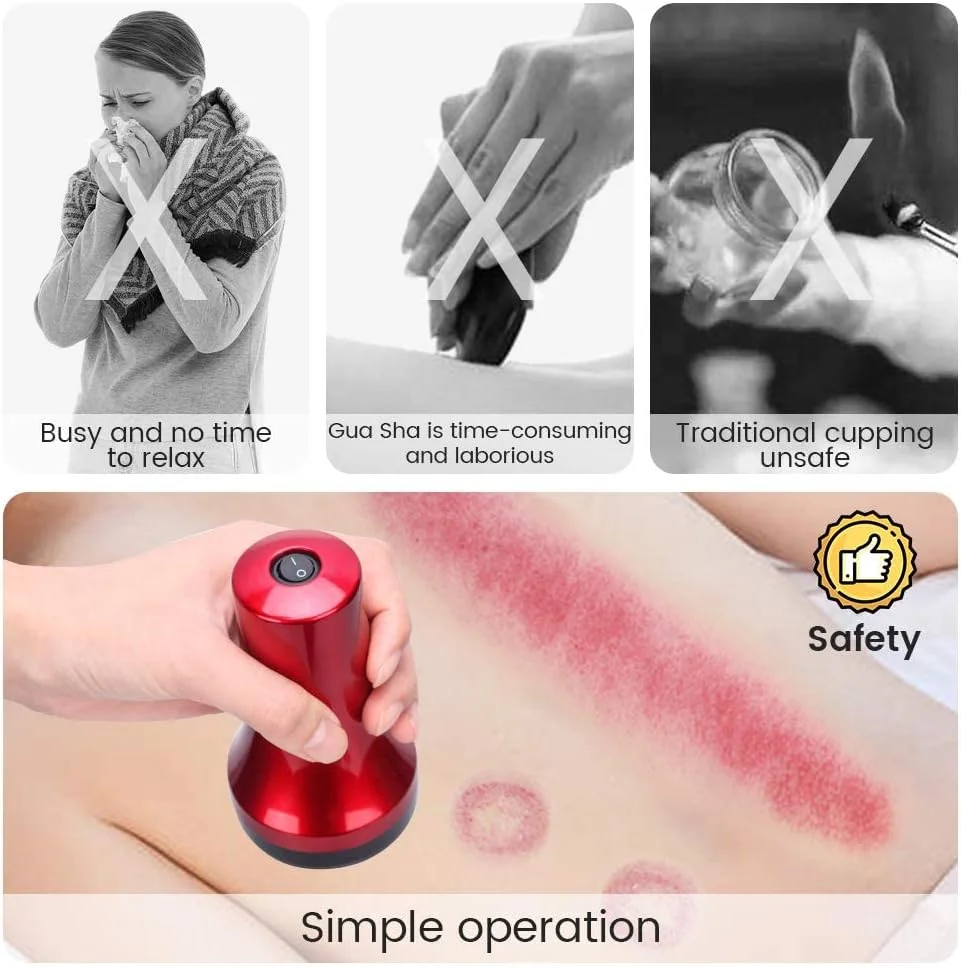 دستگاه کاپینگ الکتریکی، ابزار خراش گوا شا، دستگاه کاپینگ قابل حمل شارژی برای ماساژ درمانی، کاپینگ وکیوم، کیت کاپینگ بدن برای تسکین درد و ماساژ لنفاوی