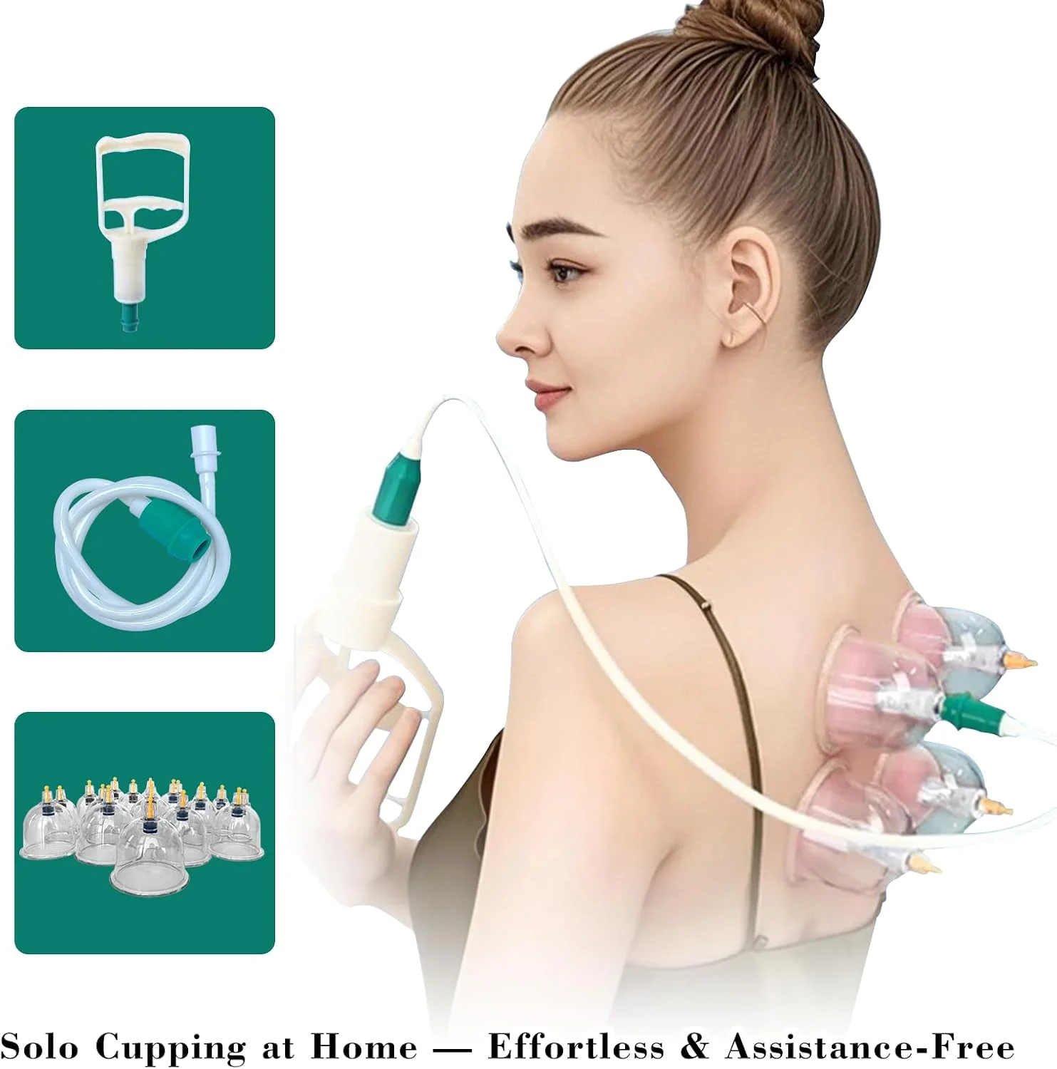 مجموعه حجامت ایمون‌سی‌ان، مجموعه تجهیزات حرفه‌ای حجامت با ۱۸ فنجان ماساژ، مجموعه حجامت درمانی چینی با پمپ، ماساژ ضد سلولیت برای بدن، صورت و گردن