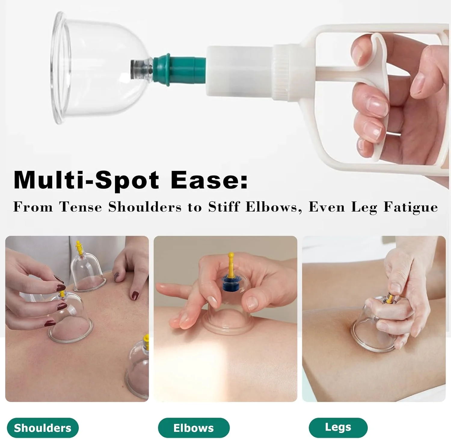 مجموعه حجامت ایمون‌سی‌ان، مجموعه تجهیزات حرفه‌ای حجامت با ۱۸ فنجان ماساژ، مجموعه حجامت درمانی چینی با پمپ، ماساژ ضد سلولیت برای بدن، صورت و گردن