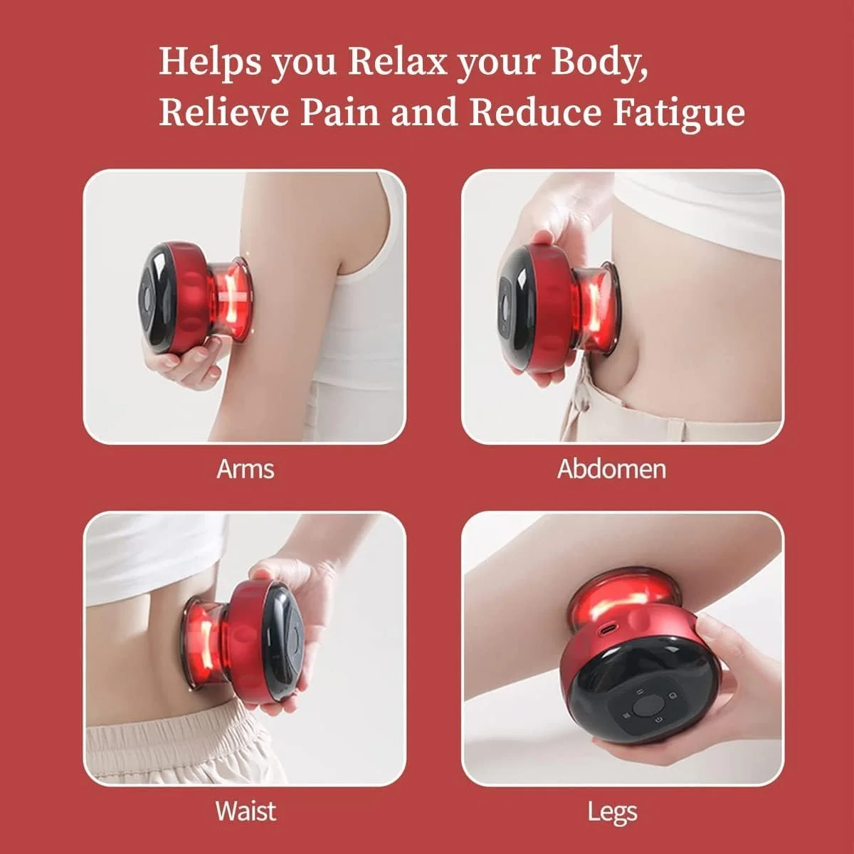 ماساژور حجامت الترازون، دستگاه وکیوم تراپی 3 در 1، ابزار دستی خراش با 12 سطح دما و مکش، تسکین درد، رفع گرفتگی عضلات