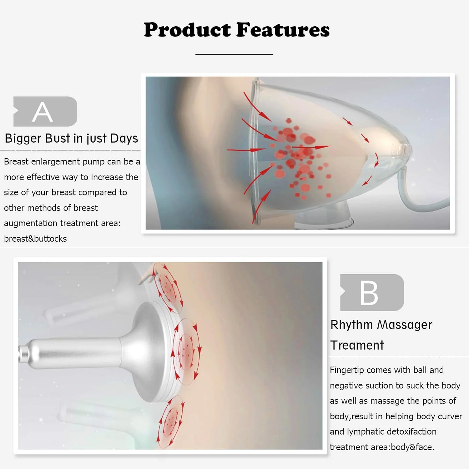 دستگاه ماساژ بدن الیتزیا مدل ET2183 با مکش و کاپینگ برای لیفت پوست و ضد سلولیت، مناسب استفاده خانگی