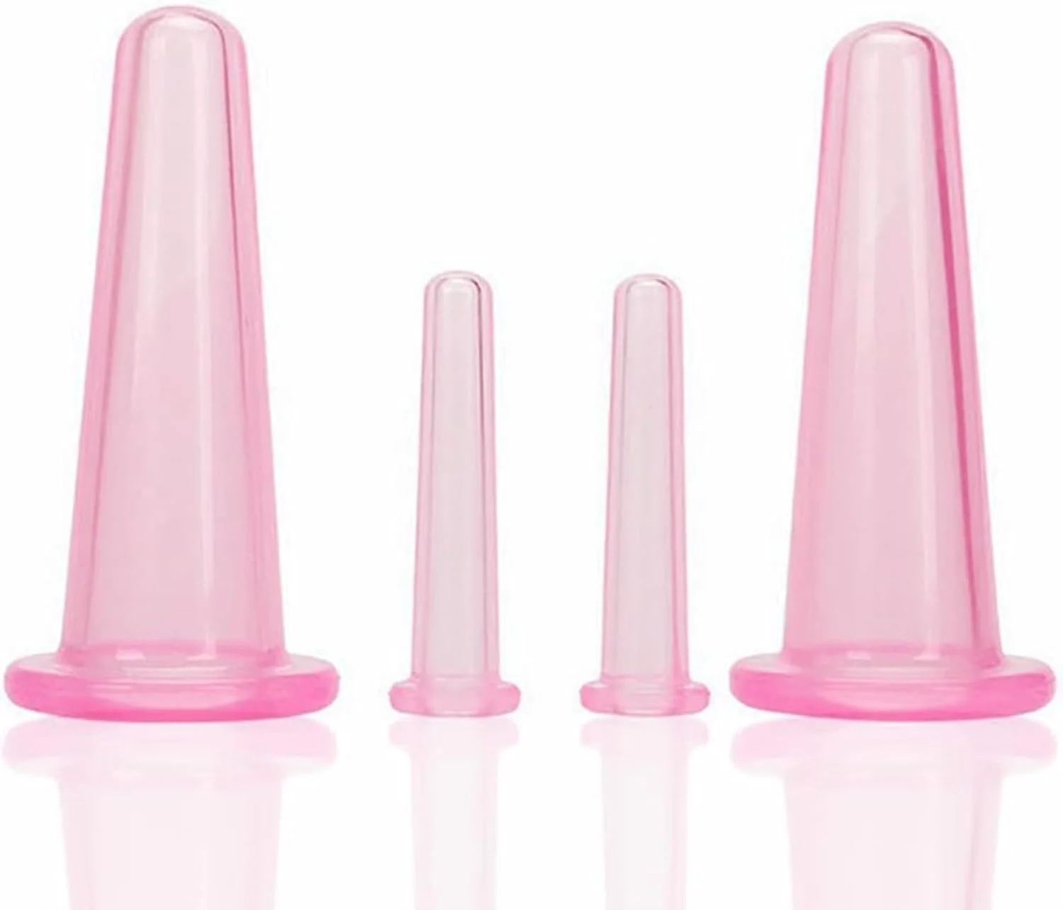 مجموعه ۴ عددی لیوان ماساژ سیلیکونی صورتی رنگ انیولیدیمک، مناسب برای ماساژ صورت، گردن، پشت، چشم، لیوان های مکش و ماساژ ضد سلولیت، مراقبت بهداشتی