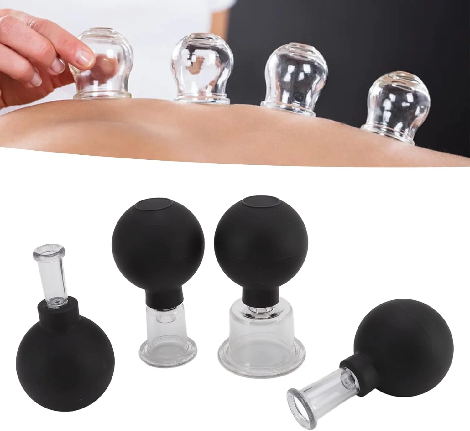 ماساژور صورت شیشه ای، ست ۴ عددی کاربردی ماساژ صورت برای درمان