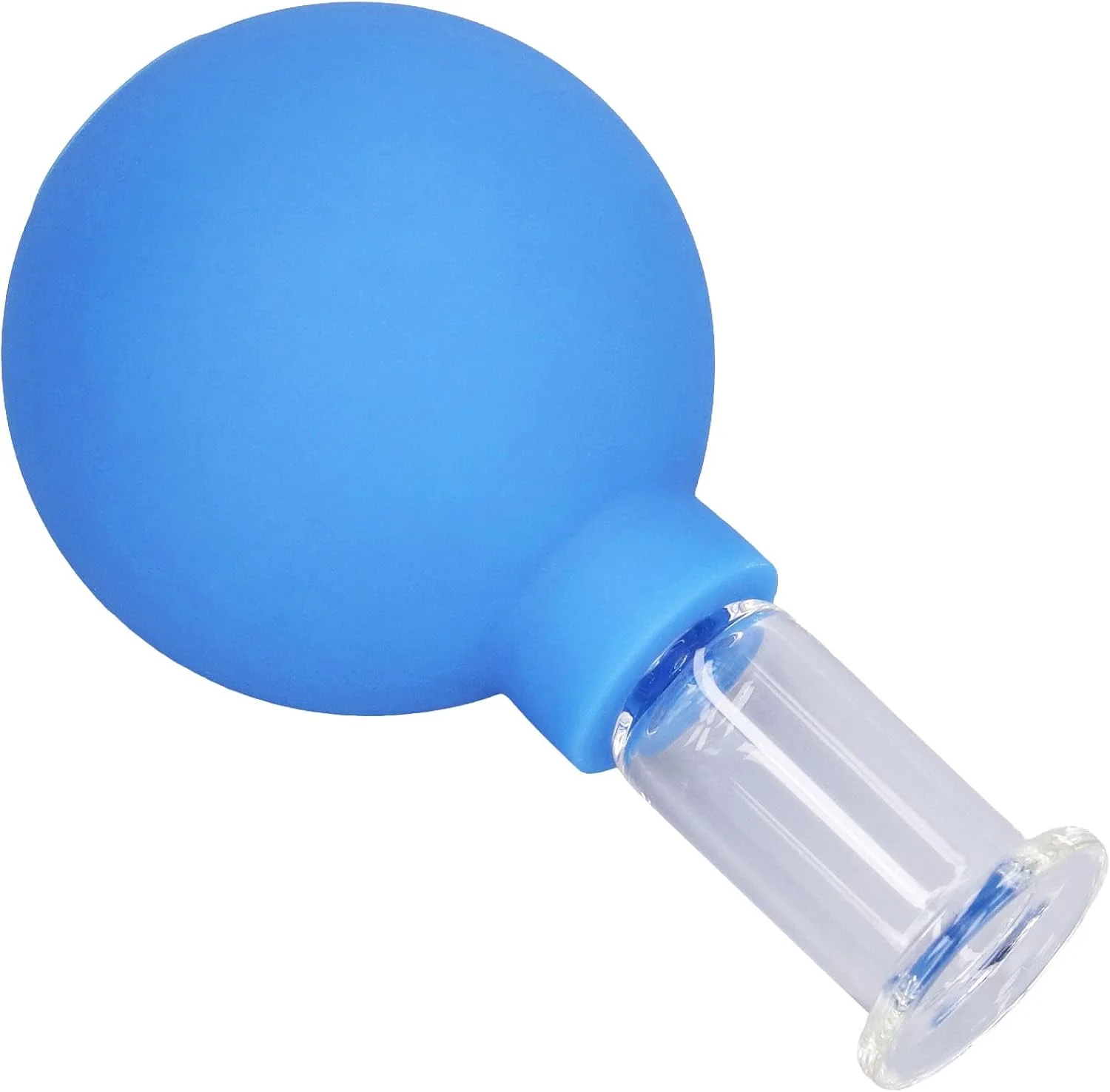 لیوان حجامت صورت، لیوان های ماساژ مکش خلاء سیلیکونی برای مراقبت از لطافت پوست، مناسب استفاده خانگی بزرگسالان (آبی شماره 2 تکی)