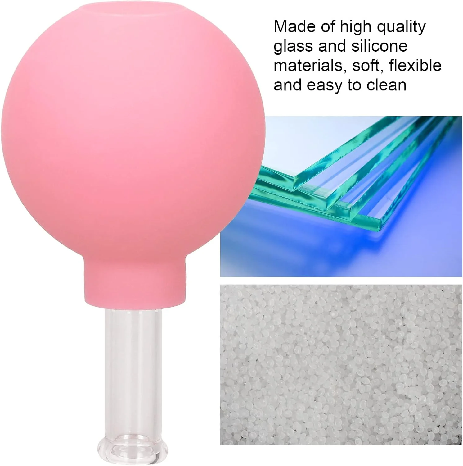 لیوان حجامت صورت، لیوان سیلیکونی مکش خلاء، مراقبت از زیبایی پوست لطیف، لیوان ماساژ مکش خلاء برای استفاده خانگی (تکی صورتی شماره 1)