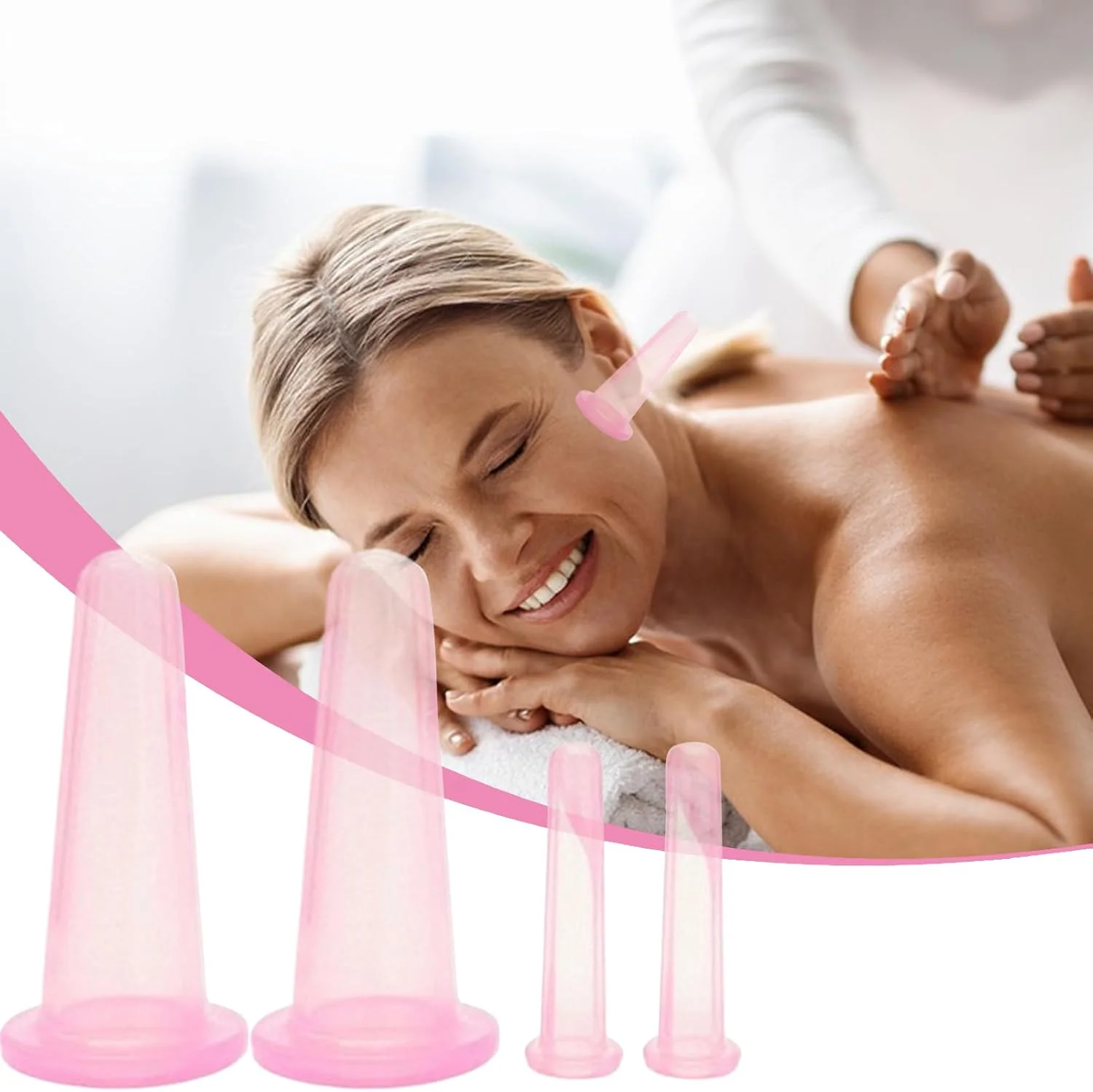 ست فنجان حجامت صورت | فنجان های حجامت خلاء سیلیکونی - ابزار ماساژ سفت کننده پوست خلاء برای مسافرت، فضای باز، خانه، مدرسه