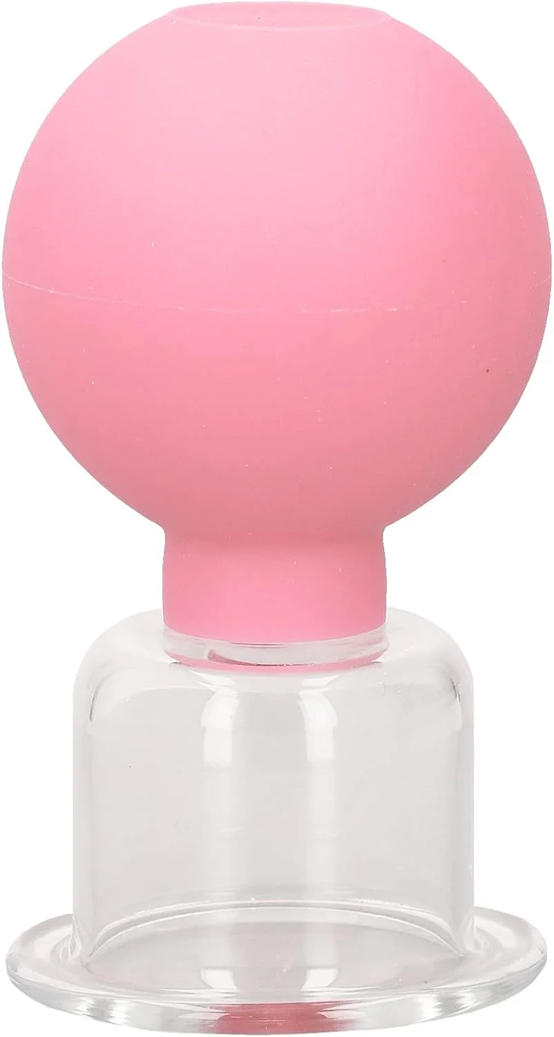 لیوان حجامت صورت، لیوان های ماساژ مکش خلاء سیلیکونی برای مراقبت از لطافت پوست، مناسب استفاده خانگی بزرگسالان (تکی صورتی شماره 4)