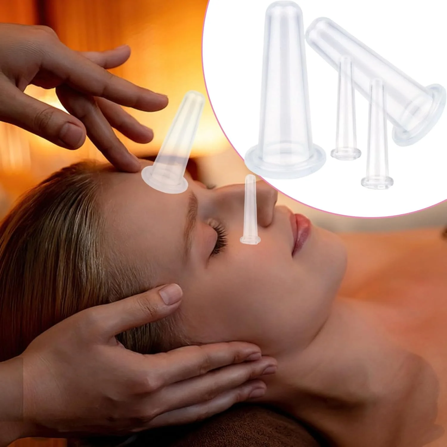 فنجان های مکش صورت - فنجان های حجامت خلاء سیلیکونی برای صورت، دستگاه ماساژ مراقبت از پوست با خلاء برای سفر کاری و فضای باز