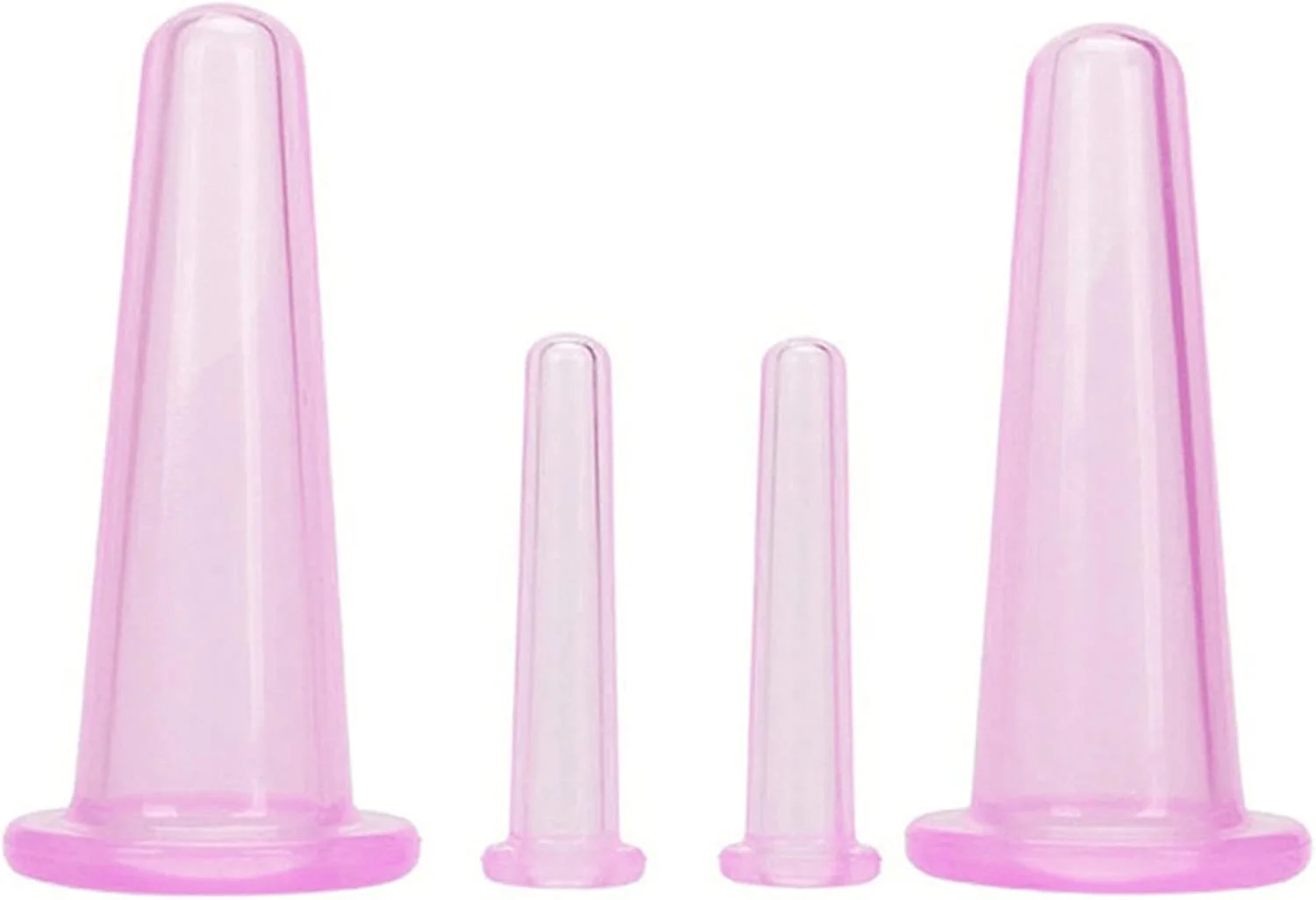 چهار عدد کاپ ماساژ صورت سیلیکونی، دستگاه کاپینگ، ست کاپینگ صورت، کاپ های سیلیکونی ماساژ صورت و چشم برای پوست صورت و گردن (2 کوچک و 2 بزرگ)