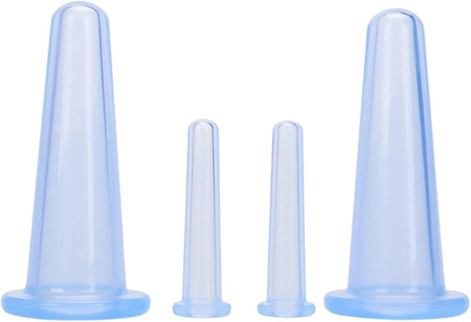 چهار عدد کاپ ماساژ صورت سیلیکونی، دستگاه کاپینگ، ست کاپینگ صورت، کاپ های سیلیکونی ماساژ صورت و چشم برای پوست صورت و گردن (2 کوچک و 2 بزرگ)