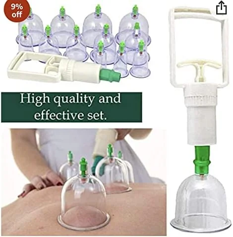 مجموعه کامل حجامت اسلامی ۲۴ تکه، درمان تسکین درد (بادکش با دسته پمپ)