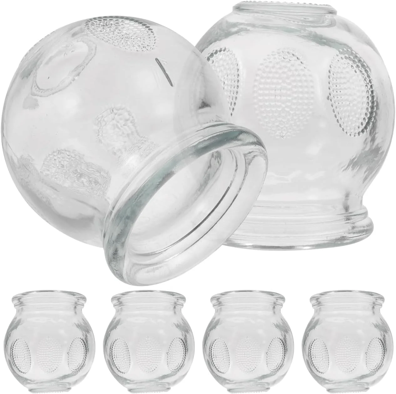 Healvian 6 Pcs Fire Cuing Small Cups Set for Cuing Jar Cupping Therapy Device Glass Massage Cups