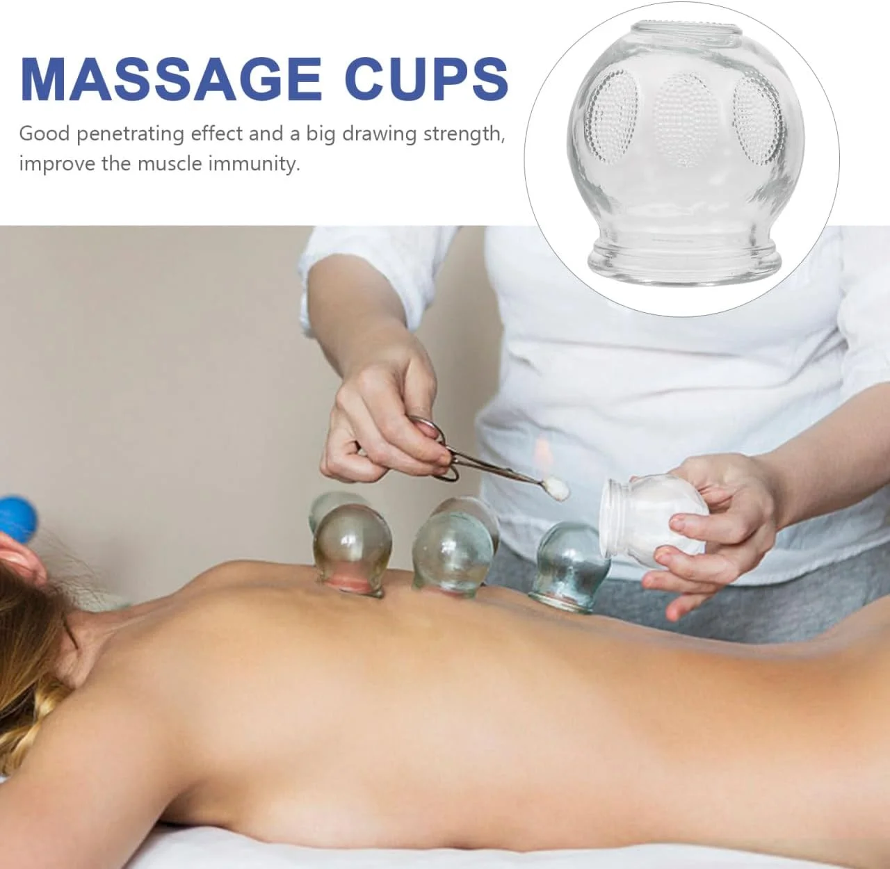 Healvian 6 Pcs Fire Cuing Small Cups Set for Cuing Jar Cupping Therapy Device Glass Massage Cups