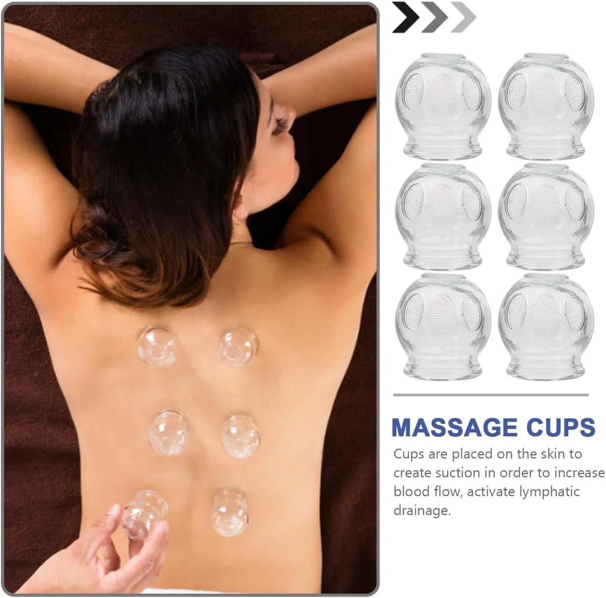Healvian 6 Pcs Fire Cuing Small Cups Set for Cuing Jar Cupping Therapy Device Glass Massage Cups