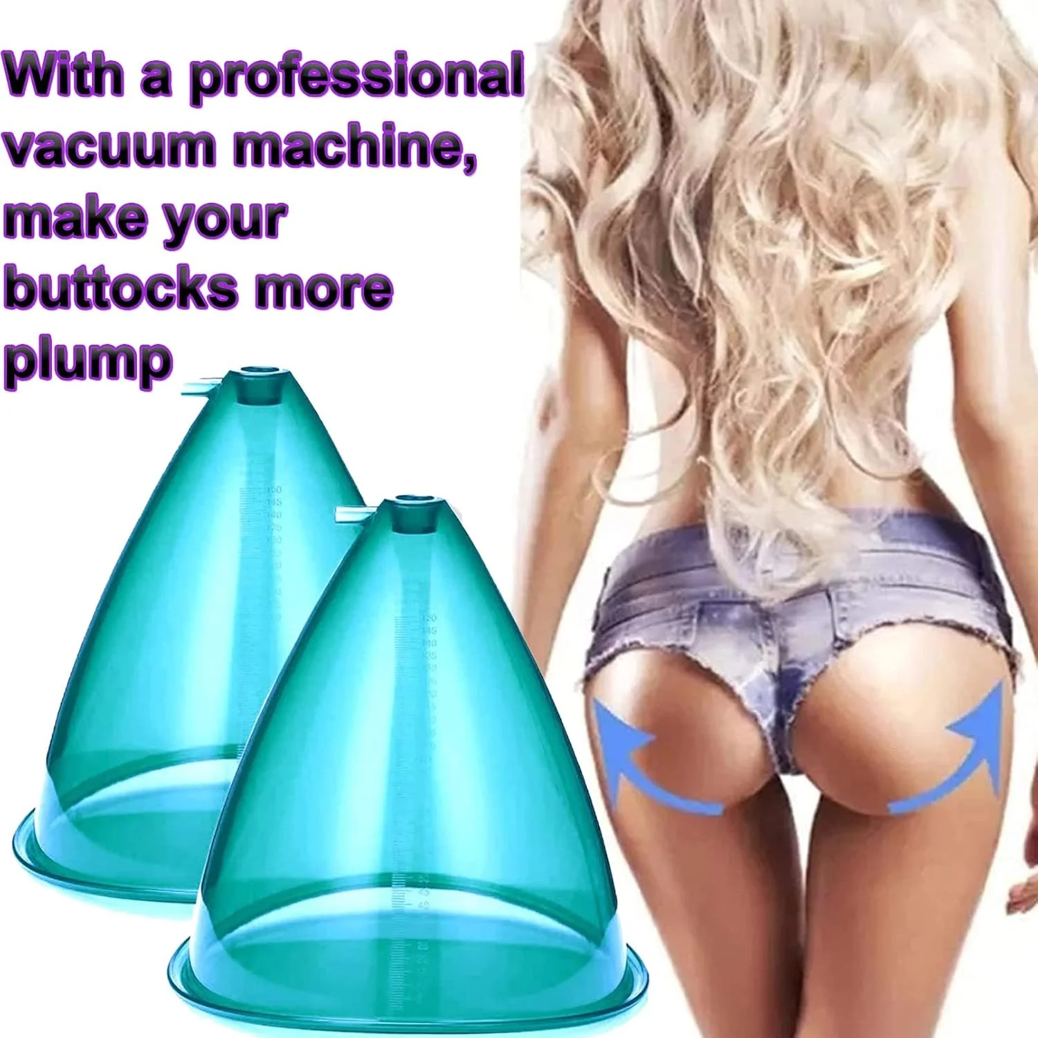 لوازم جانبی دستگاه حجامت مکشی، کاپ لیفت باسن 1800 میلی لیتری، کاپ های مکش خلاء فوق العاده بزرگ برای لیفت باسن و ماساژ بدن